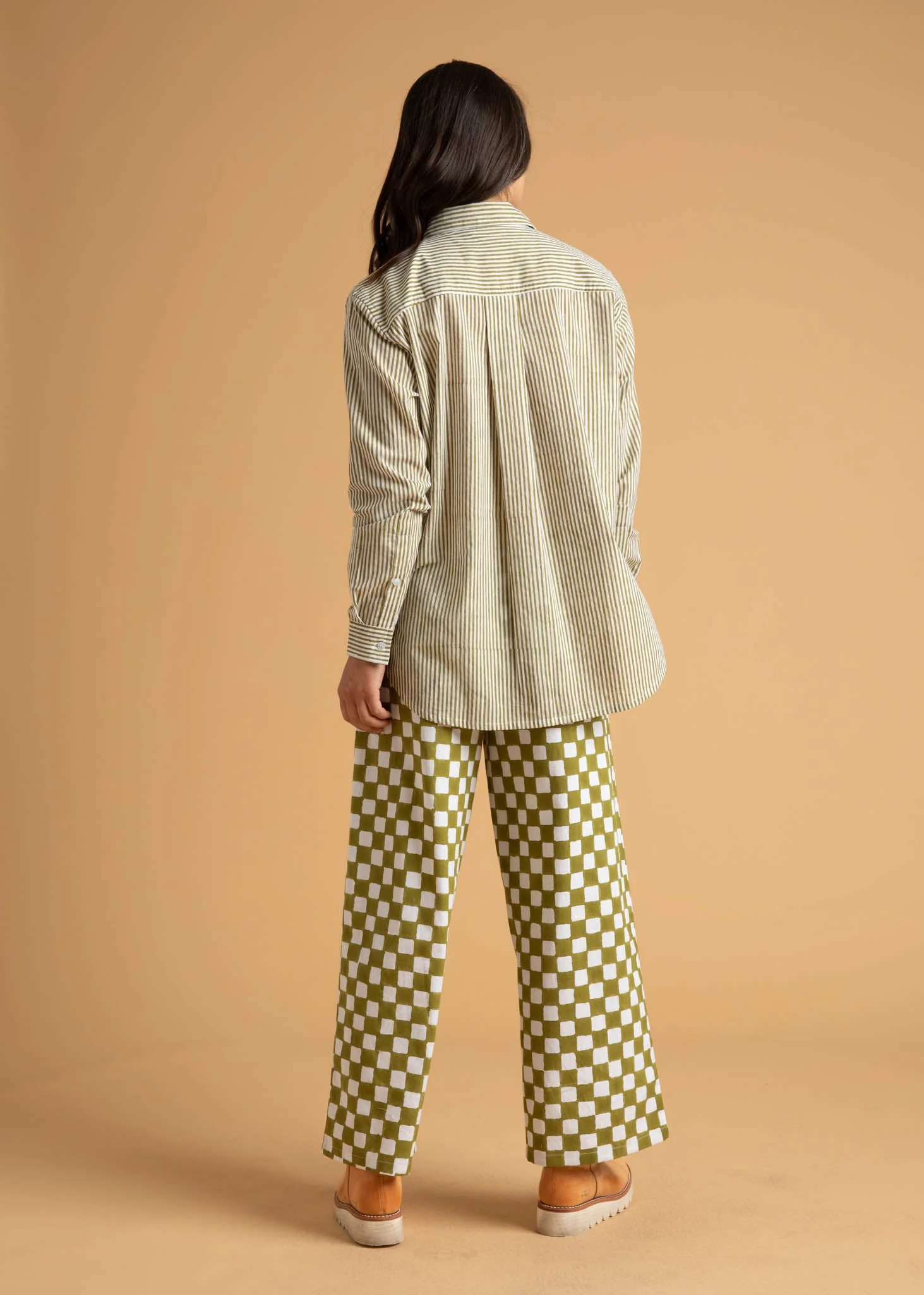 Good Boyfriend Shirt - Menswear Stripe Olive Oil - Image 24