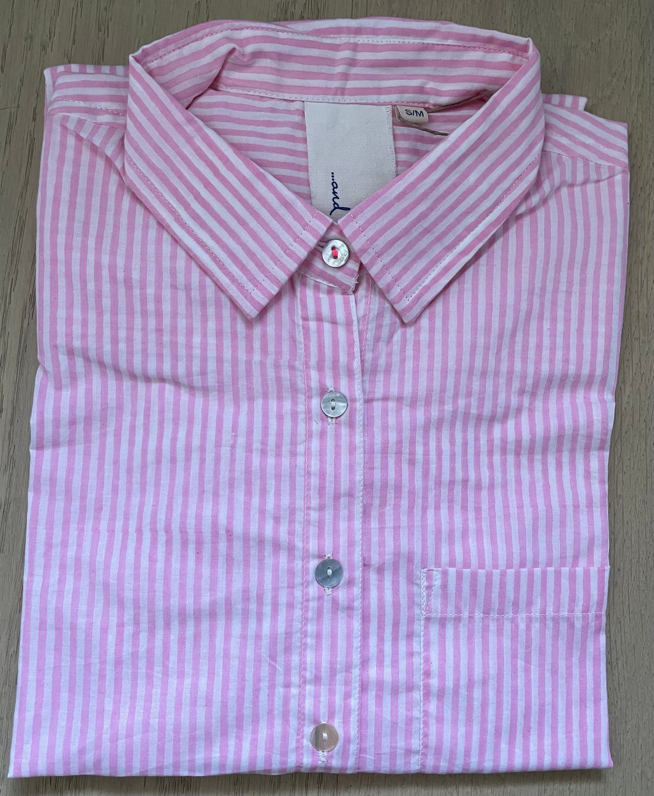 Good Boyfriend Shirt - Menswear Stripe Tickled Pink - Image 4