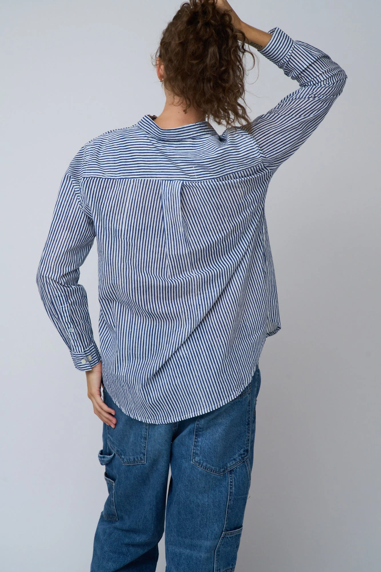 Good Boyfriend Shirt - Menswear Stripe True Navy - Image 7