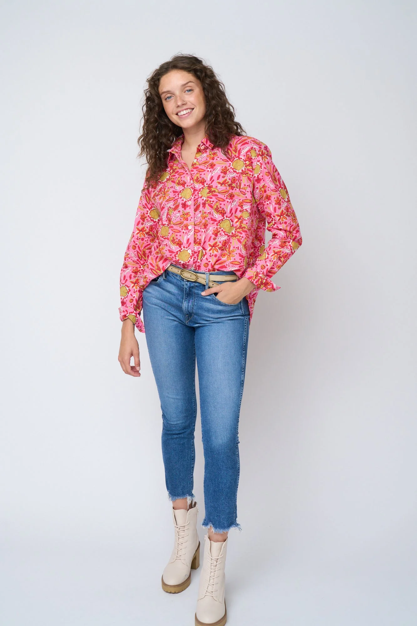 Good Boyfriend Shirt - Mira Floral Pink - Image 12