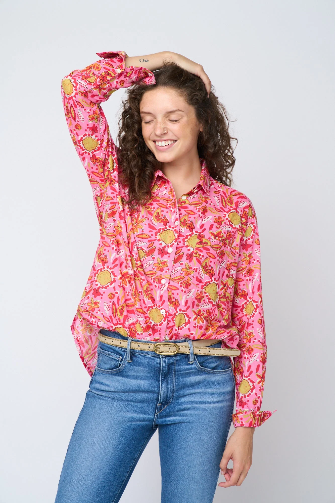 Good Boyfriend Shirt - Mira Floral Pink - Image 13
