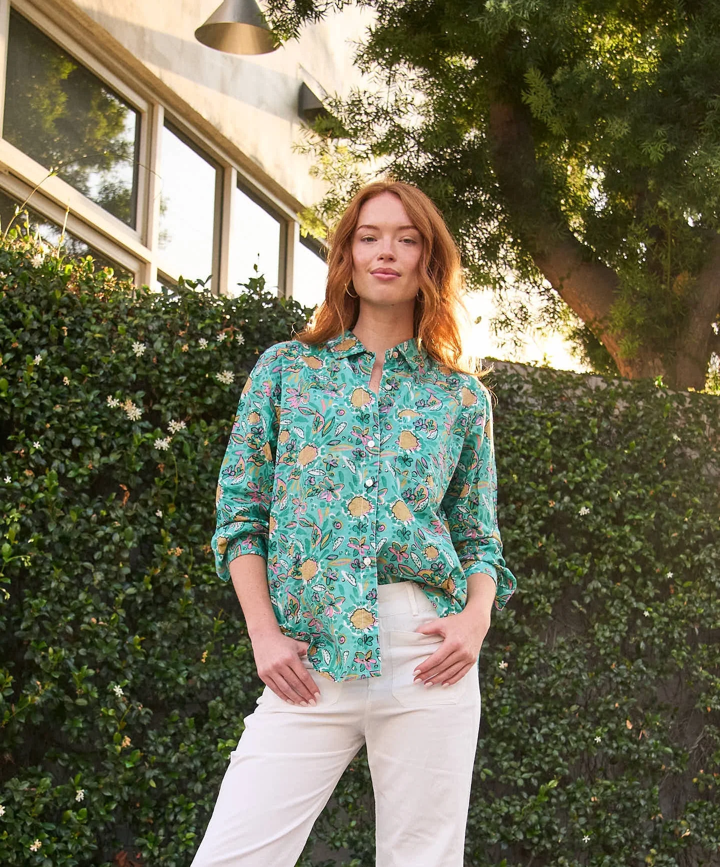 Good Boyfriend Shirt - Mira Floral Teal - Image 2