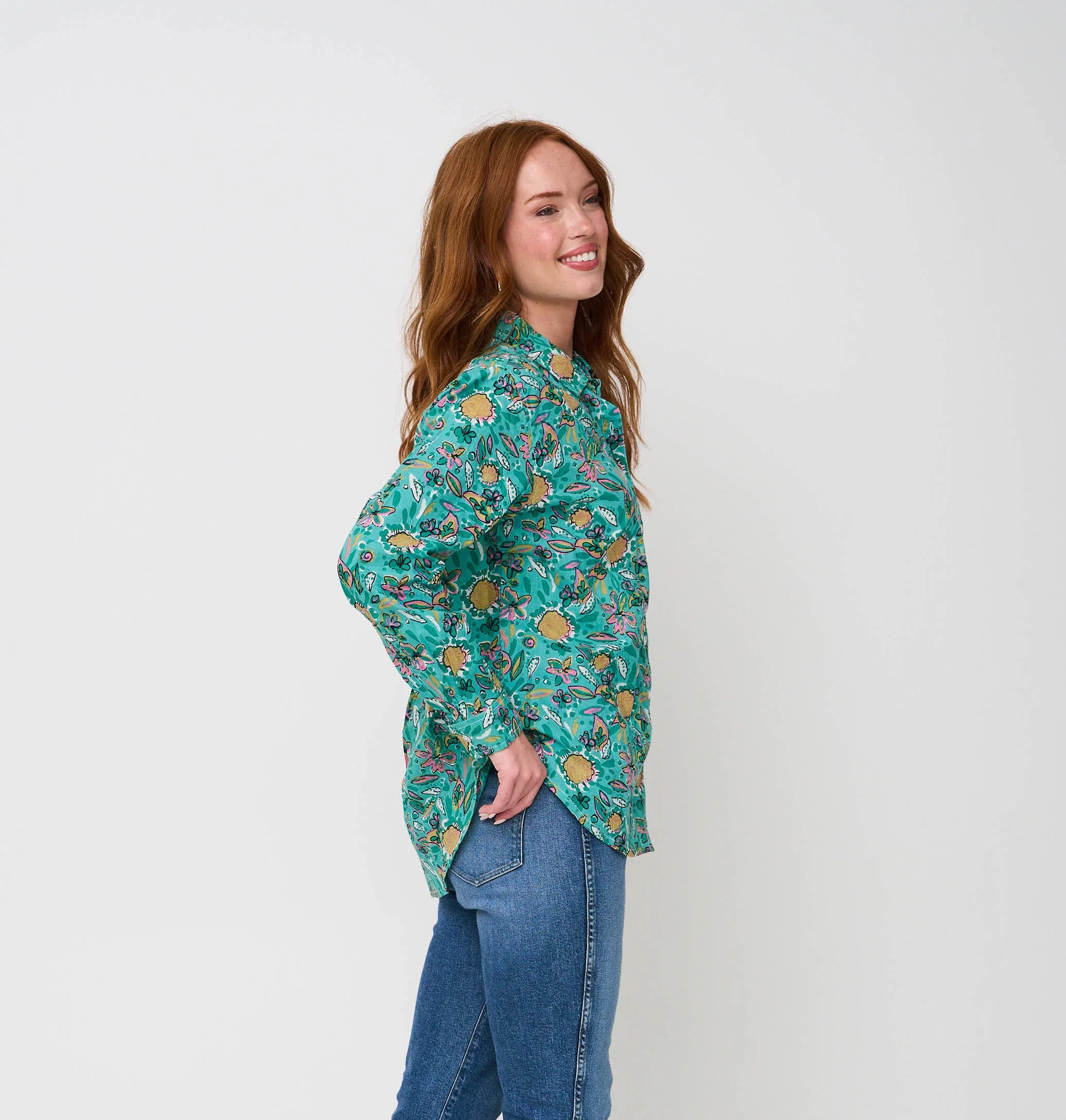 Good Boyfriend Shirt - Mira Floral Teal - Image 4