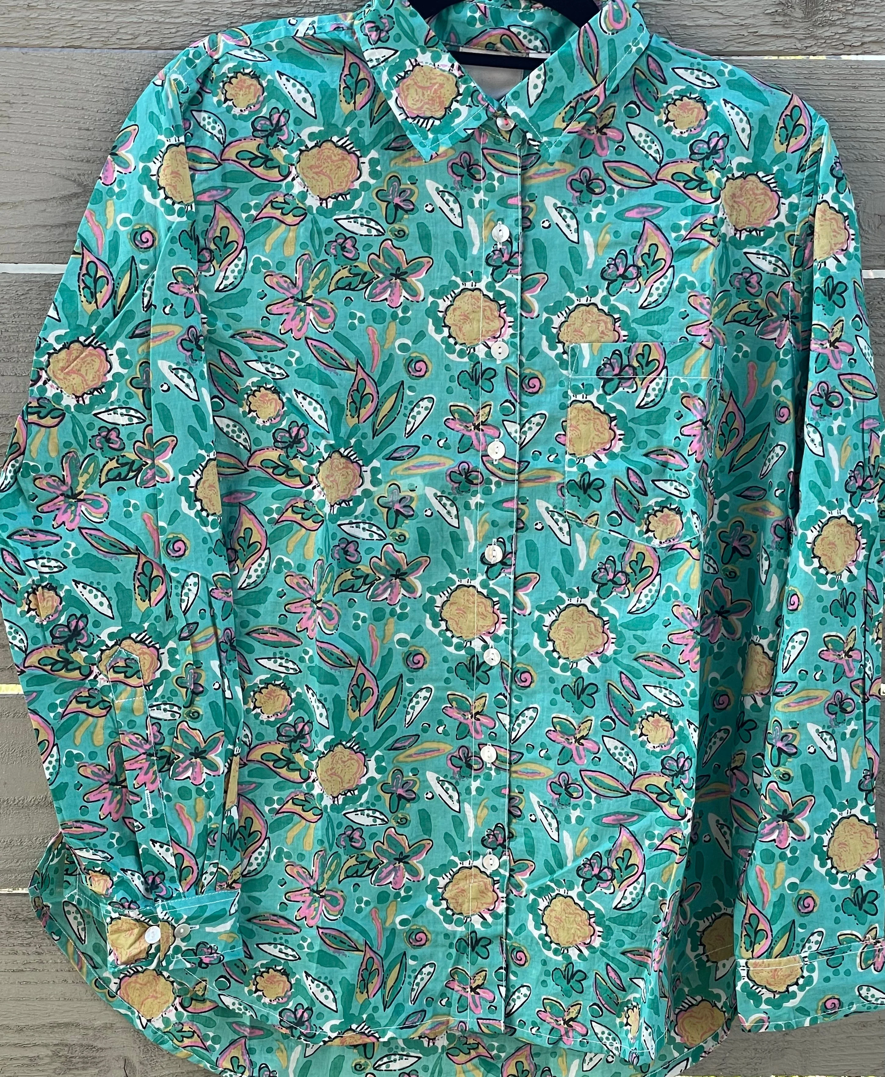 Good Boyfriend Shirt - Mira Floral Teal - Image 6