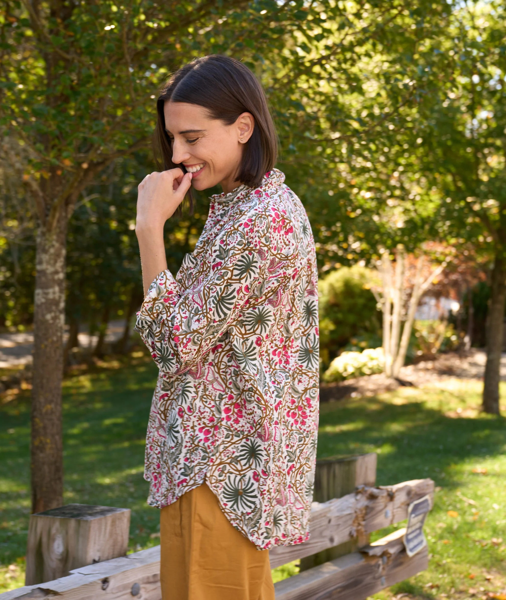 Good Boyfriend Shirt - Monarch Botanical Ecru - Image 2