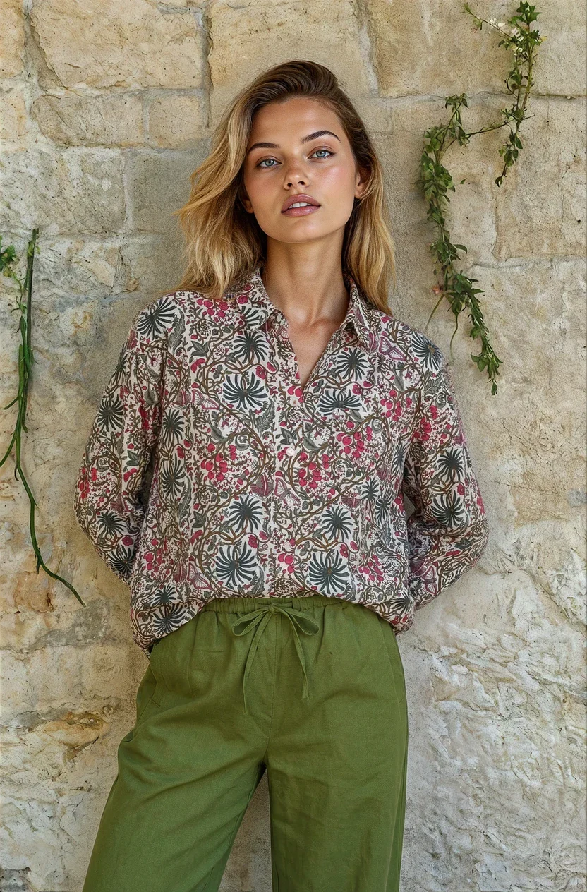 Good Boyfriend Shirt - Monarch Botanical Ecru - Image 5