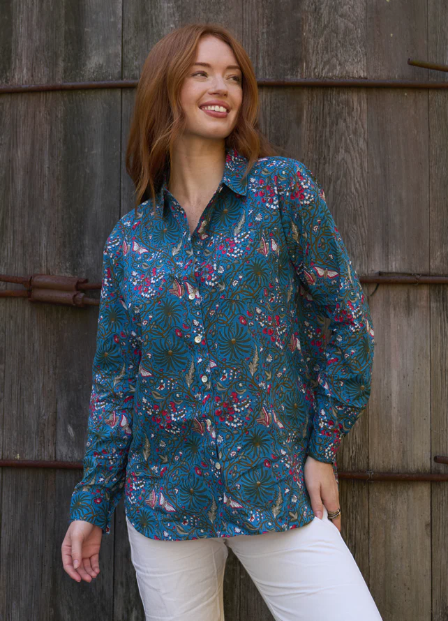 Good Boyfriend Shirt - Monarch Botanical French Teal - Image 4