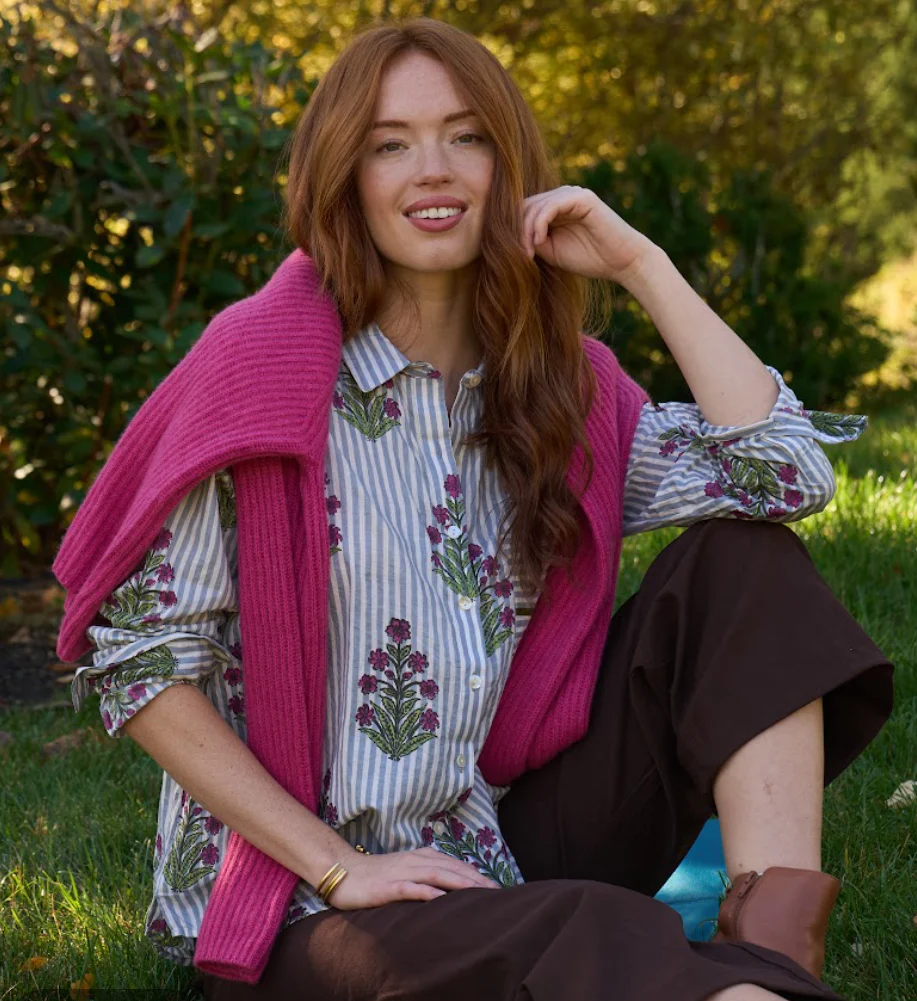 Good Boyfriend Shirt - Palm Cove Floral Dove Grey - Image 3