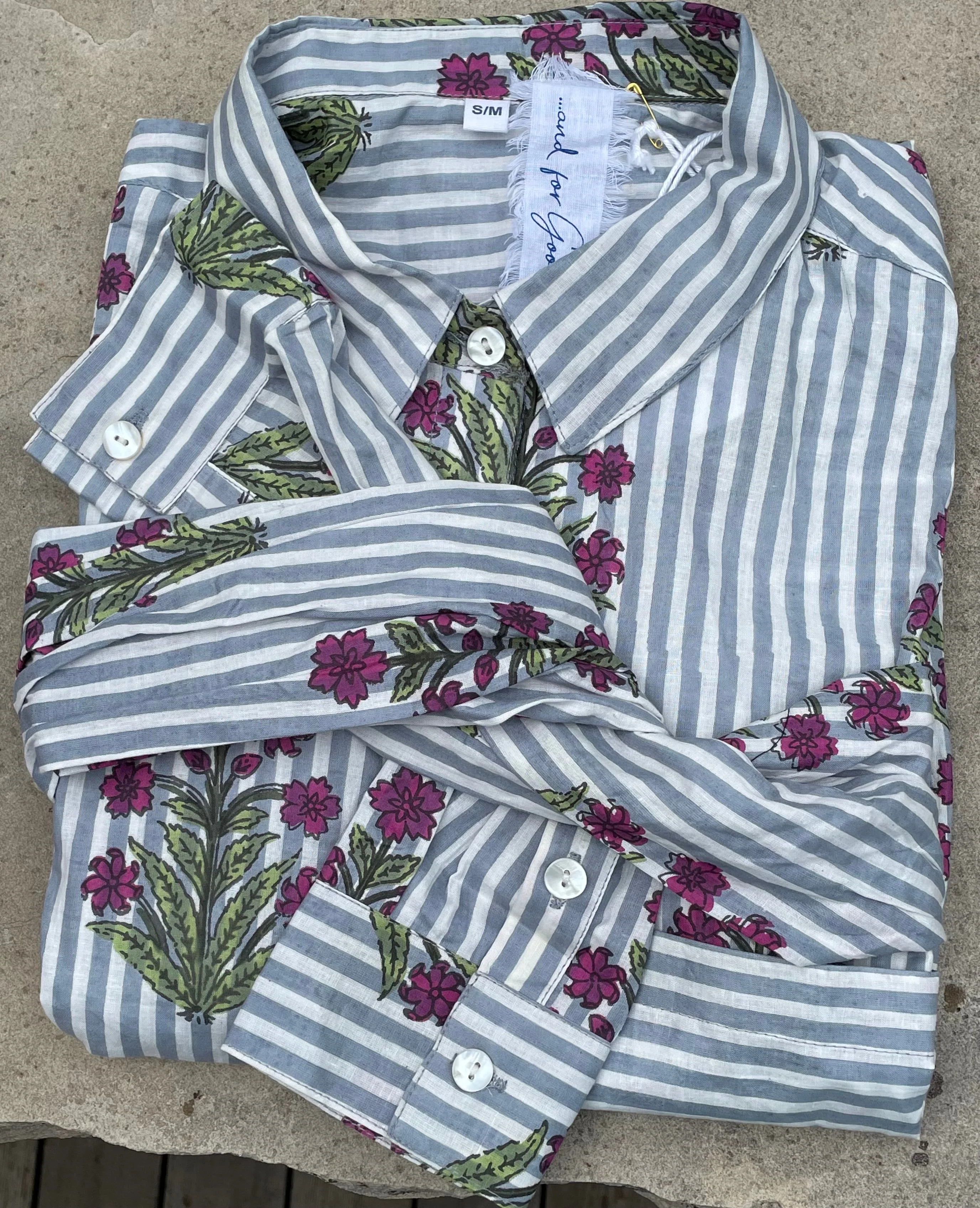 Good Boyfriend Shirt - Palm Cove Floral Dove Grey - Image 4