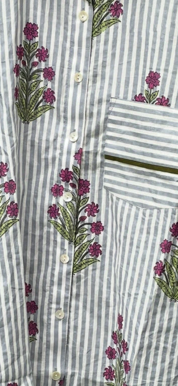 Good Boyfriend Shirt - Palm Cove Floral Dove Grey - Image 7