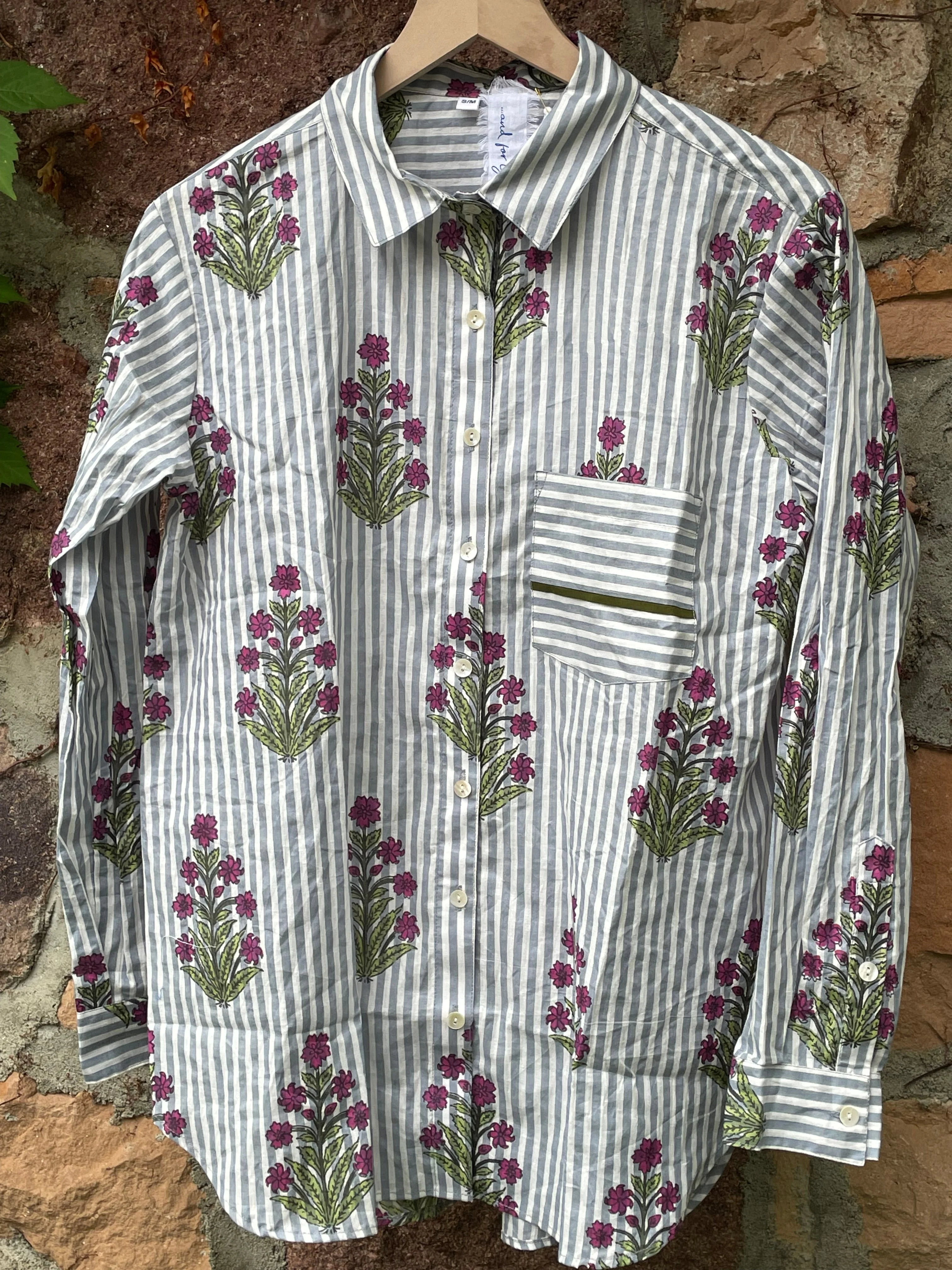 Good Boyfriend Shirt - Palm Cove Floral Dove Grey - Image 8