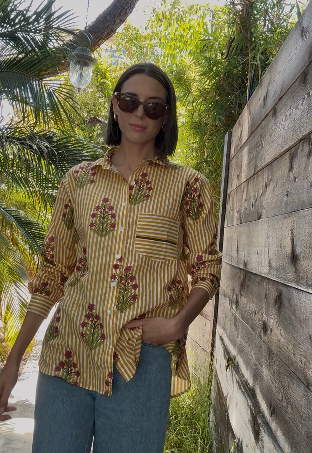 Good Boyfriend Shirt - Palm Cove Floral Honeycomb - Image 5