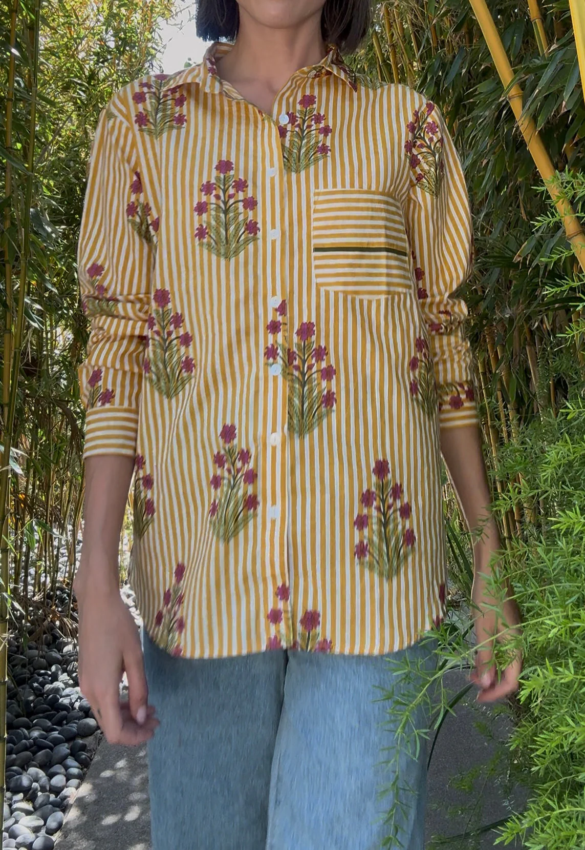 Good Boyfriend Shirt - Palm Cove Floral Honeycomb - Image 7