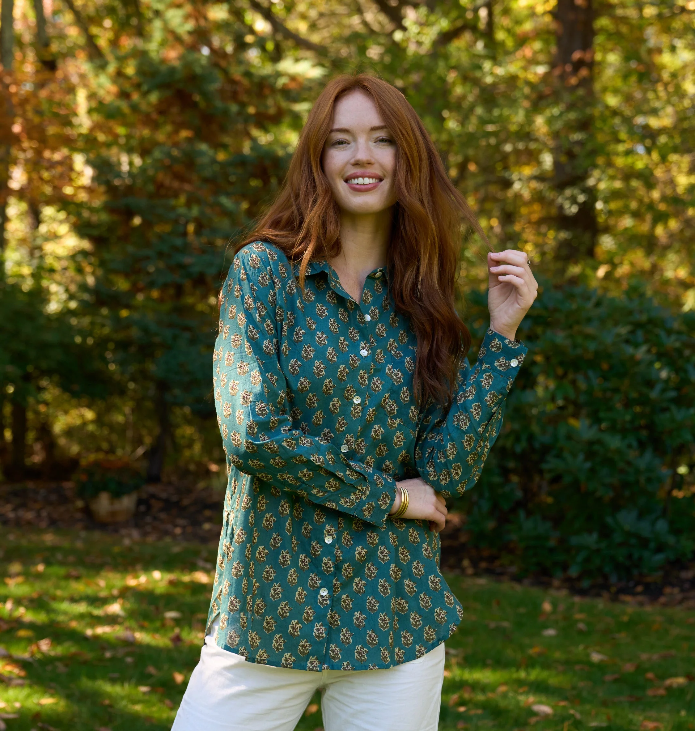 Good Boyfriend Shirt - Rockport Floral French Teal - Image 2