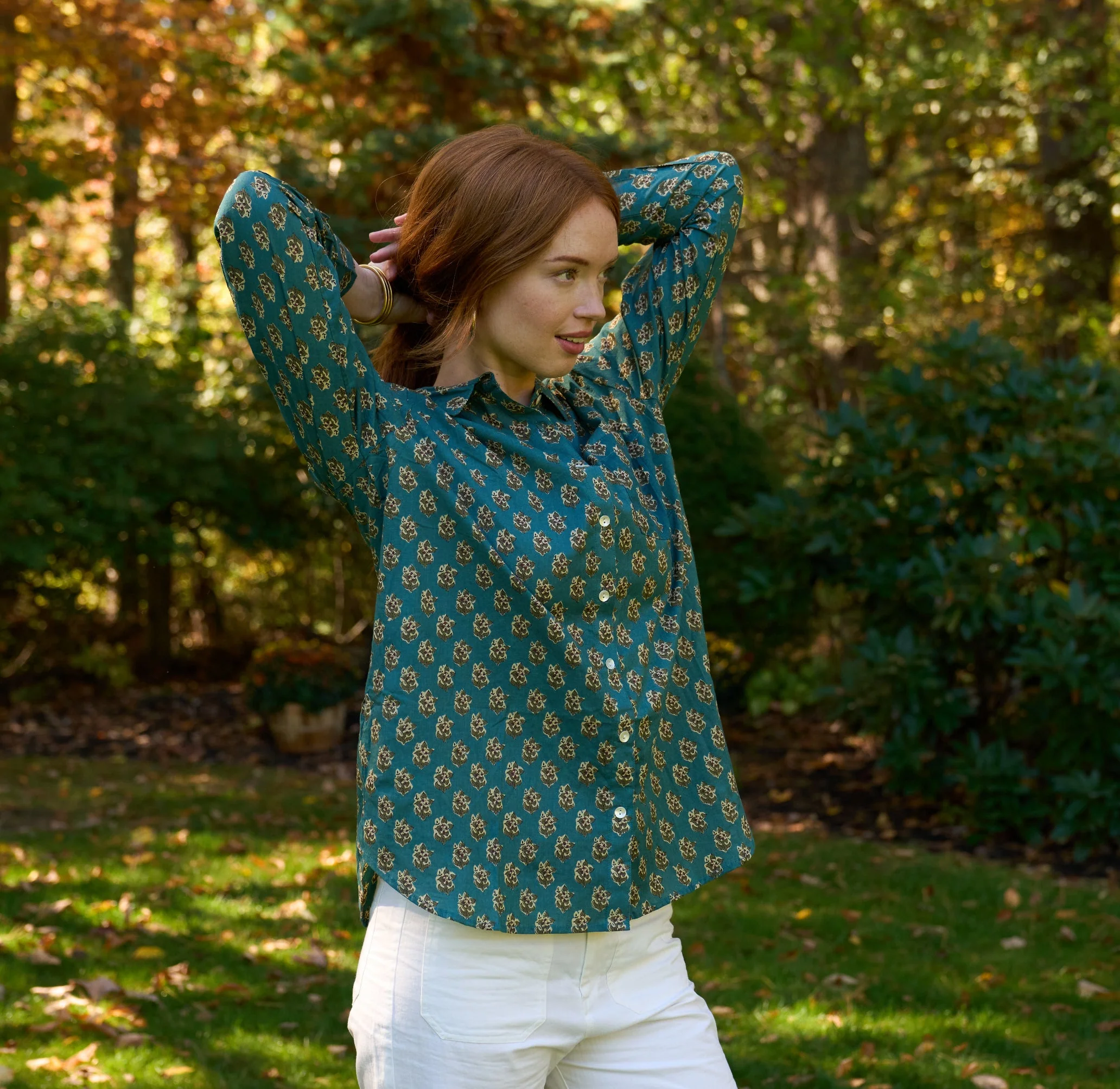 Good Boyfriend Shirt - Rockport Floral French Teal - Image 3