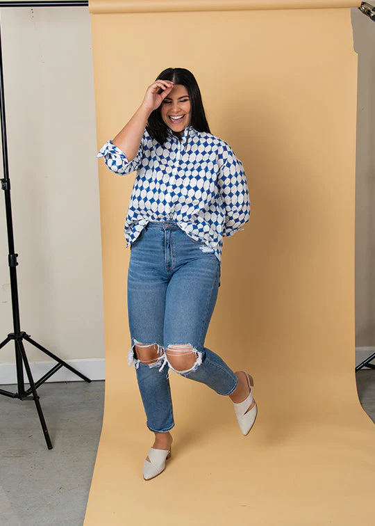 Good Boyfriend Shirt - Shibori Diamonds - Image 6