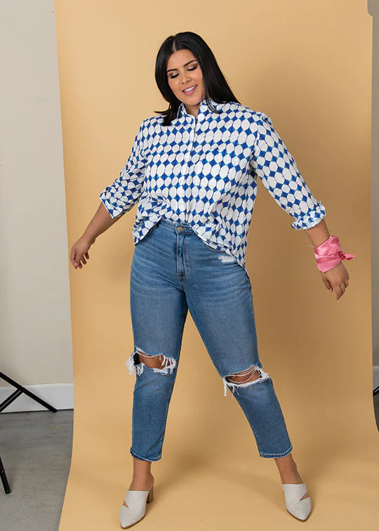 Good Boyfriend Shirt - Shibori Diamonds - Image 7