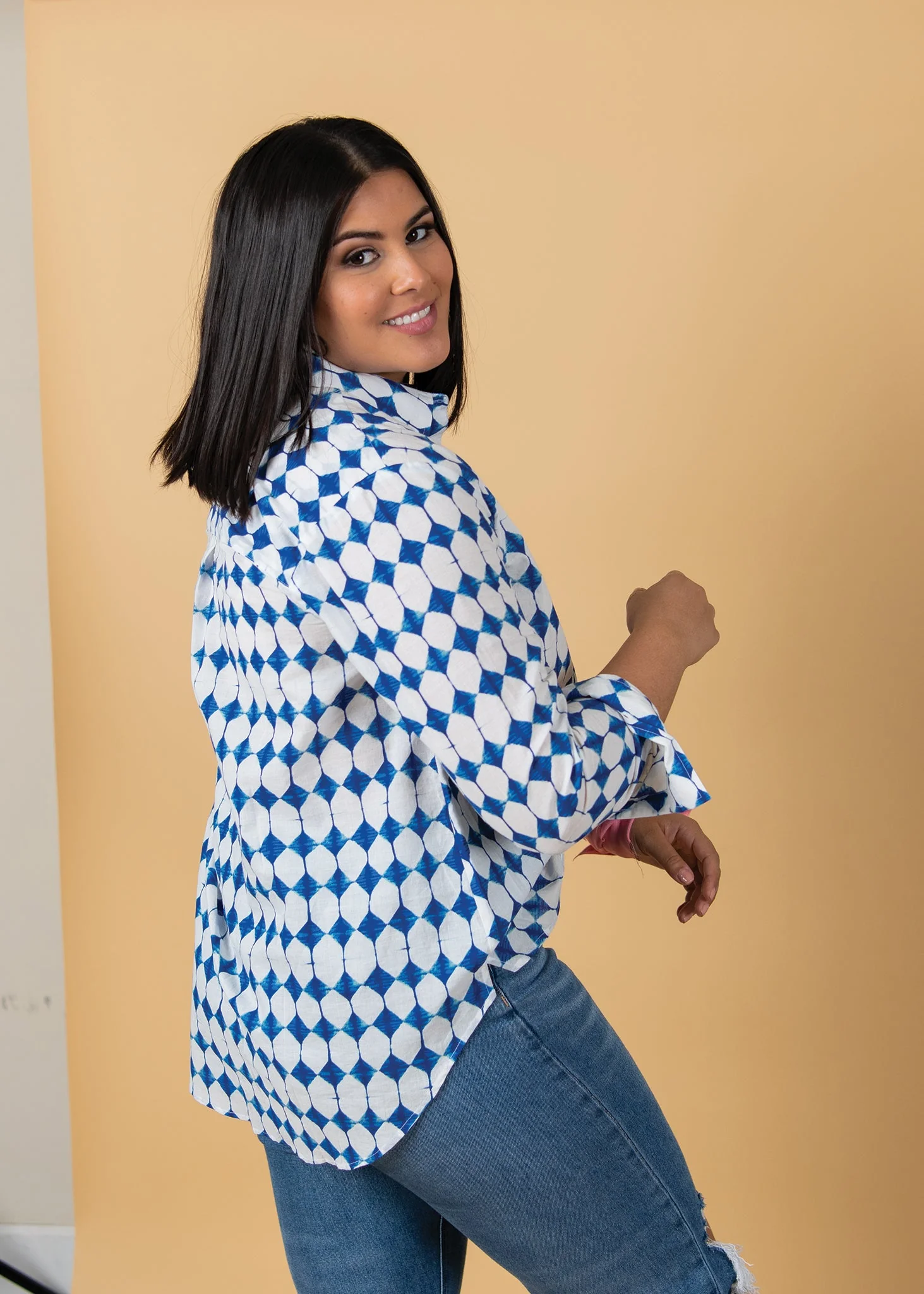 Good Boyfriend Shirt - Shibori Diamonds - Image 8