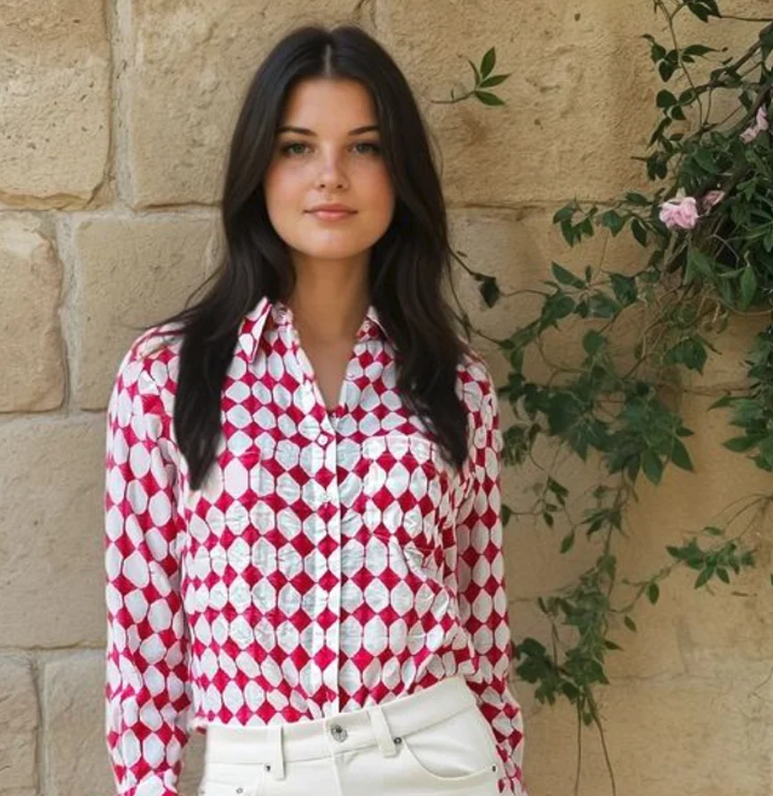 Good Boyfriend Shirt - Shibori Diamonds Rose - Image 4