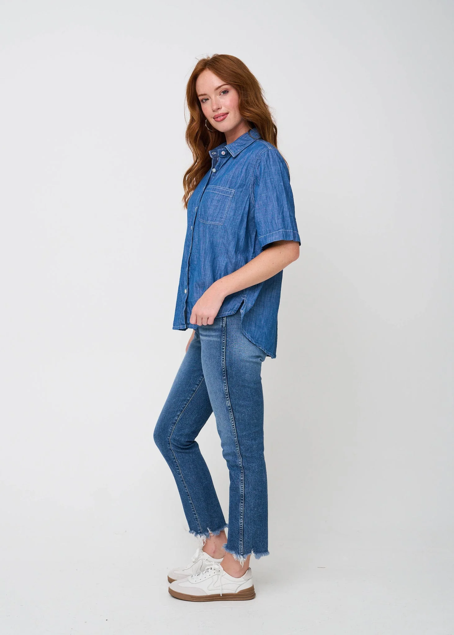 Good Boyfriend Shirt - Short Sleeve Chambray - Image 2
