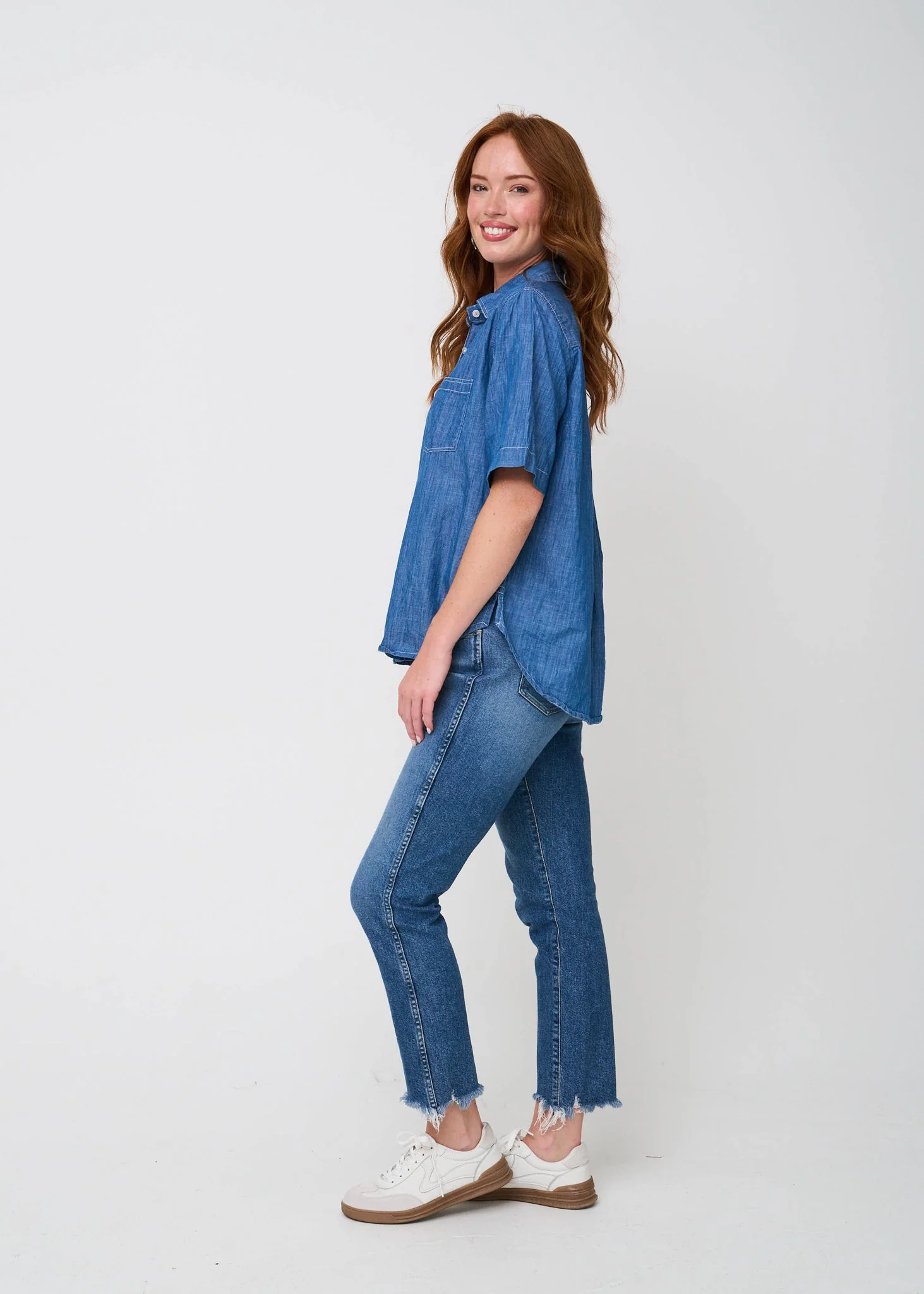 Good Boyfriend Shirt - Short Sleeve Chambray - Image 5