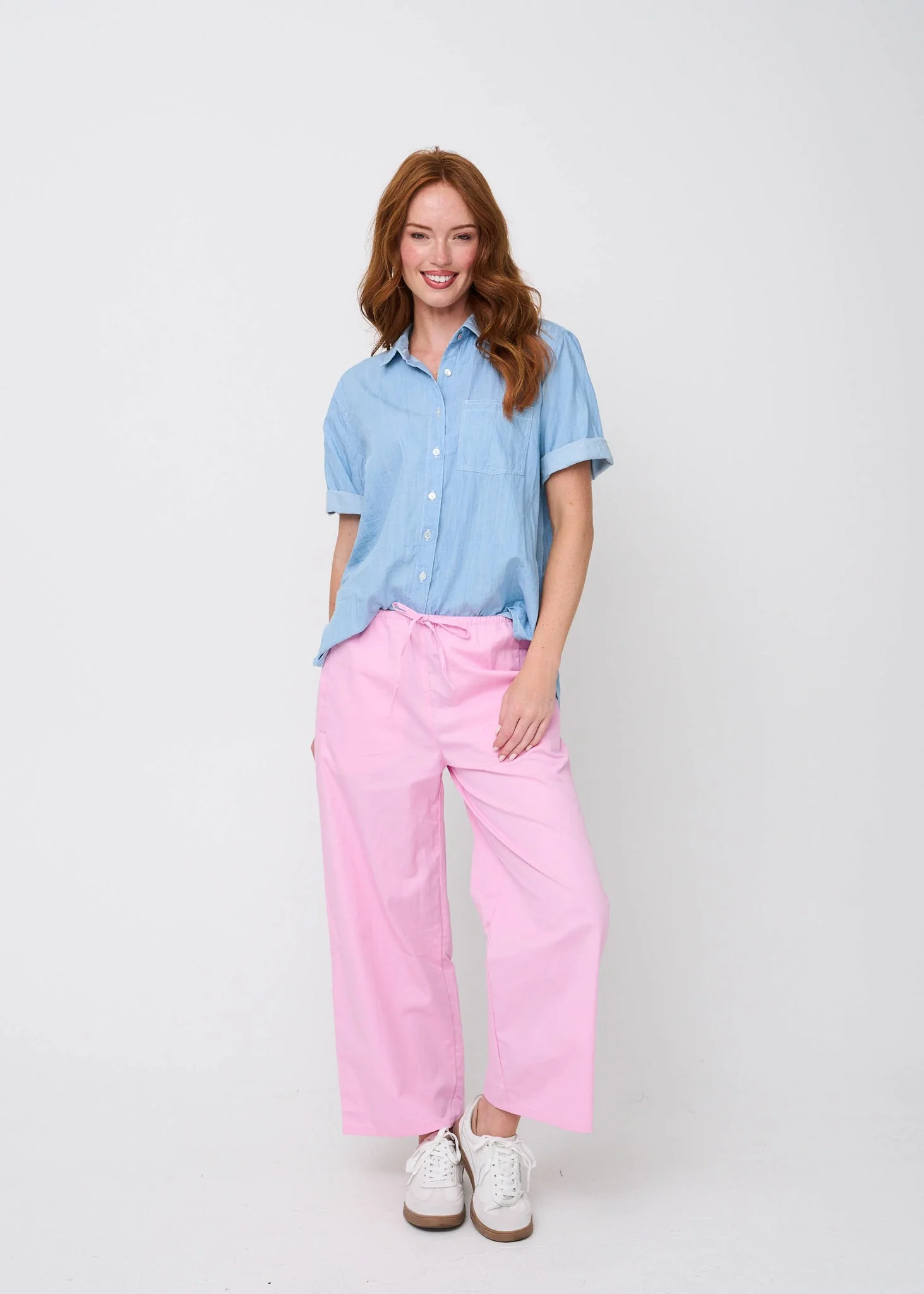 Good Boyfriend Shirt - Short Sleeve Chambray Light Wash - Image 2