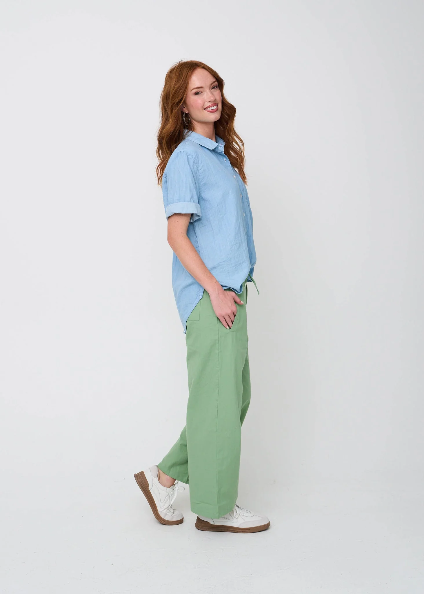 Good Boyfriend Shirt - Short Sleeve Chambray Light Wash - Image 6