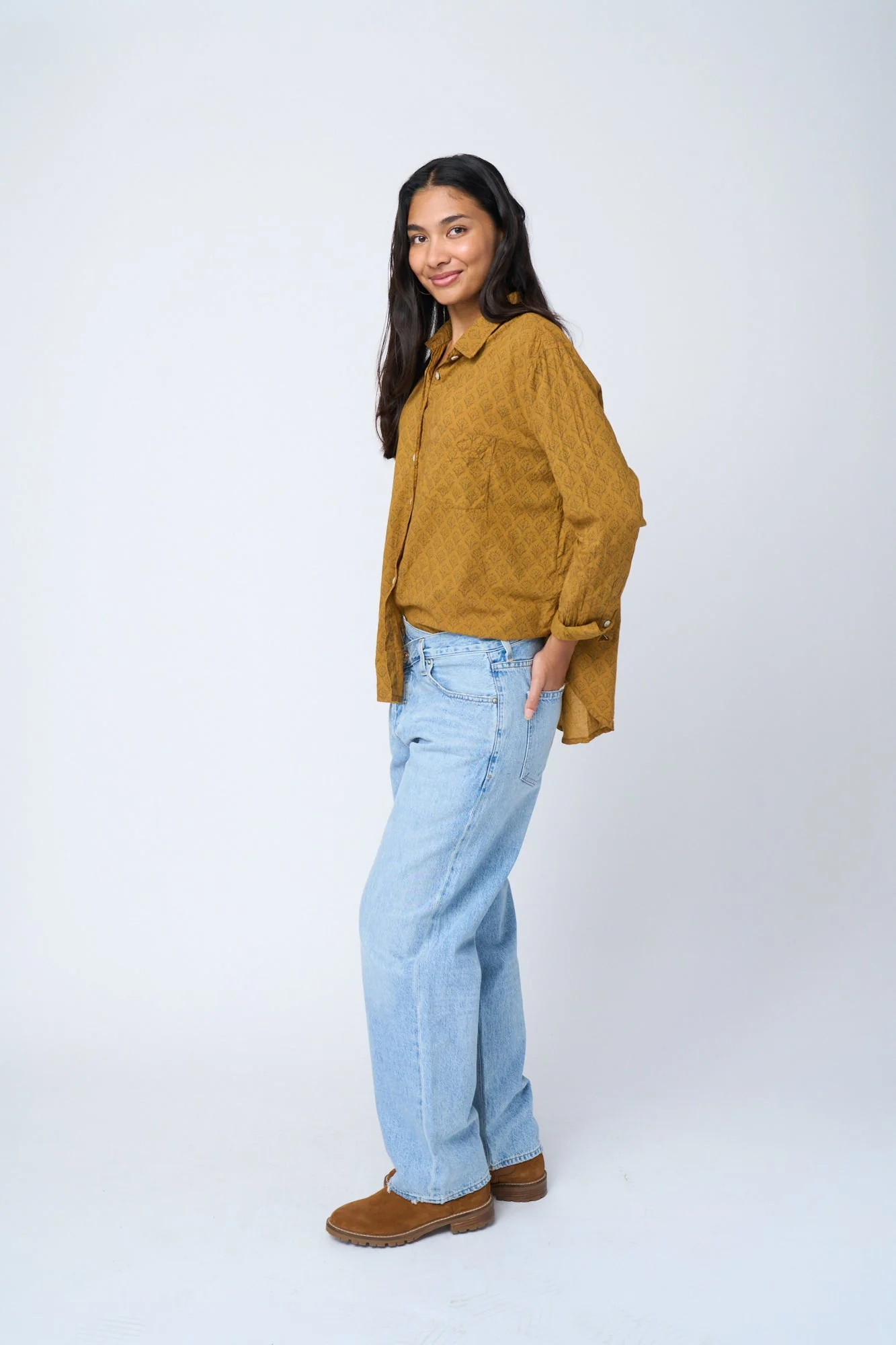 Good Boyfriend Shirt - Sunflower Overdye Honeycomb - Image 13
