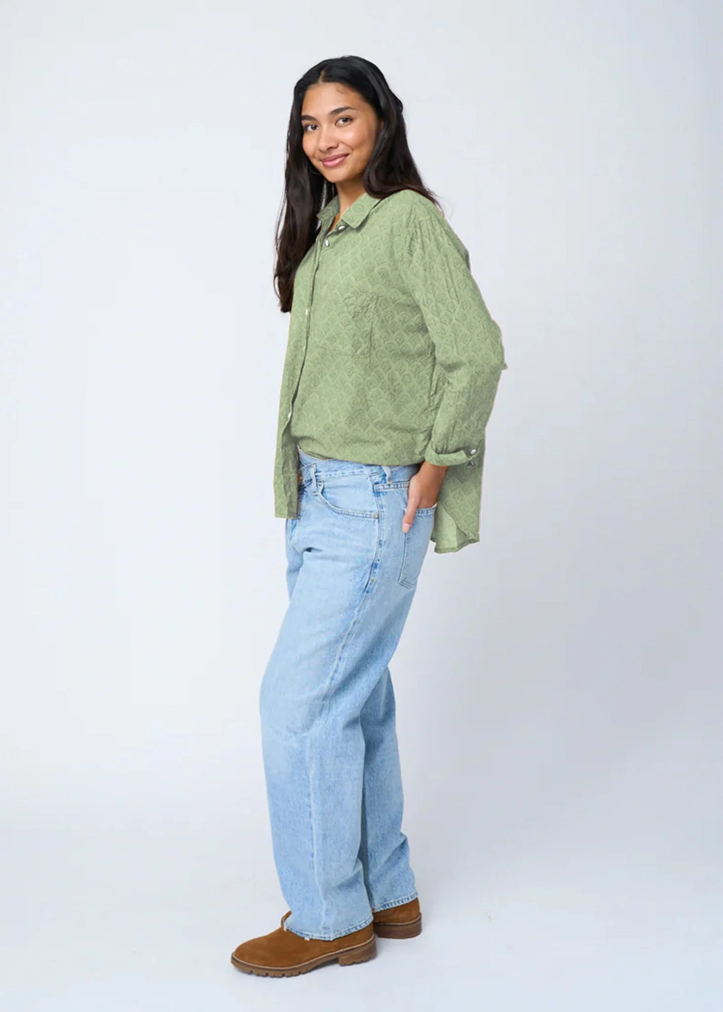 Good Boyfriend Shirt - Sunflower Overdye Sage - Image 5