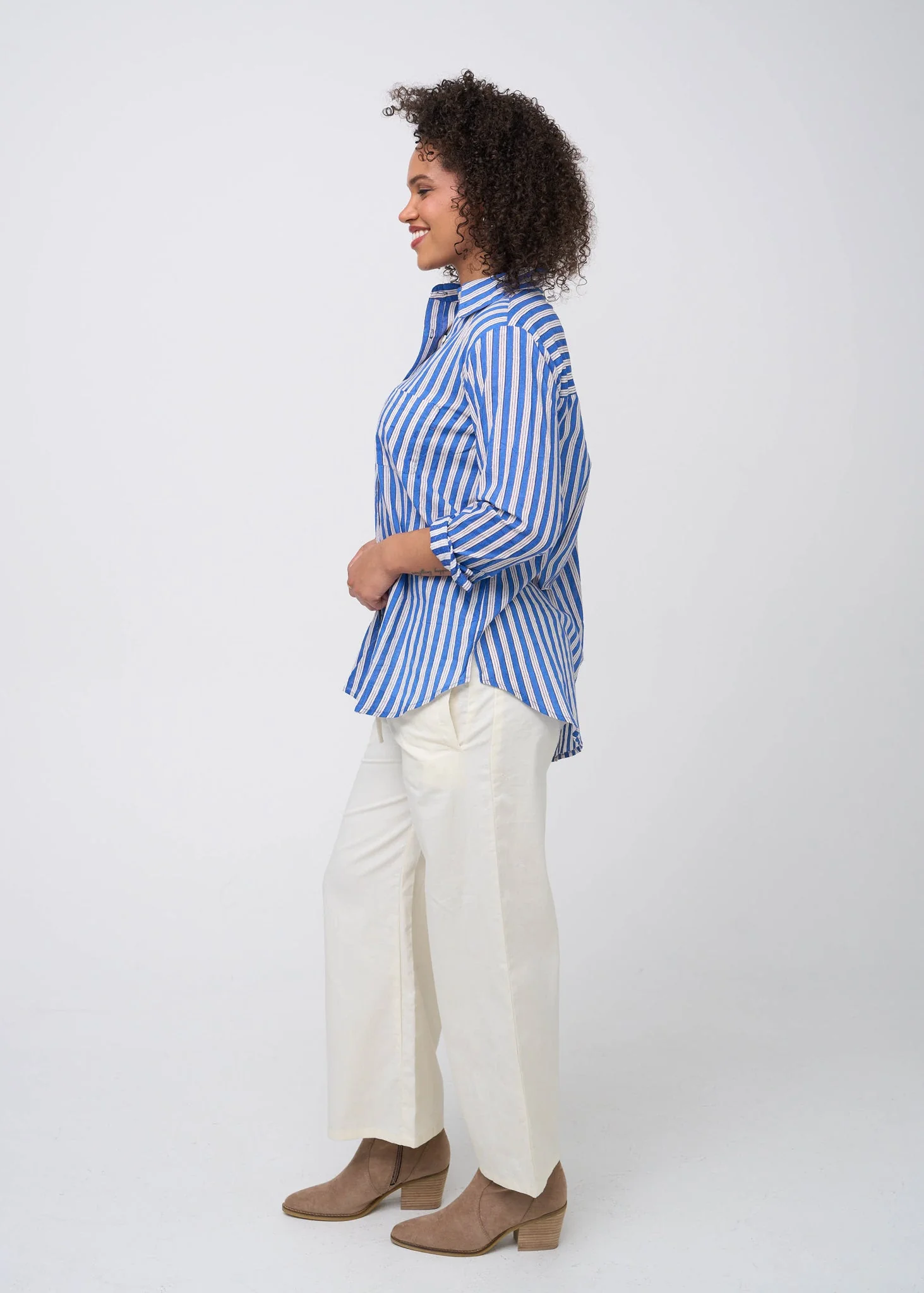 Good Boyfriend Shirt - Tuscan Stripe Blue PRE-ORDER - Image 4