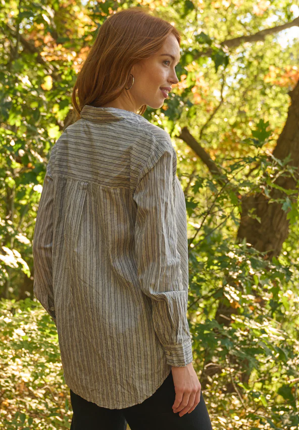 Good Boyfriend Shirt - Tuscan Stripe Charcoal - Image 3