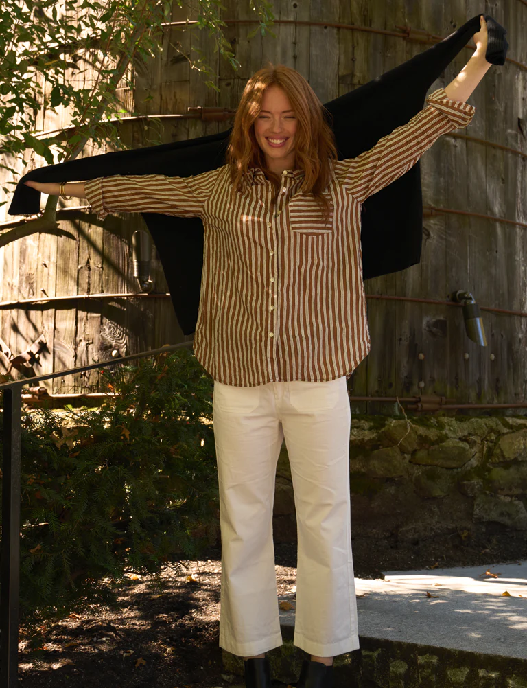 Good Boyfriend Shirt - Tuscan Stripe Chocolate - Image 5
