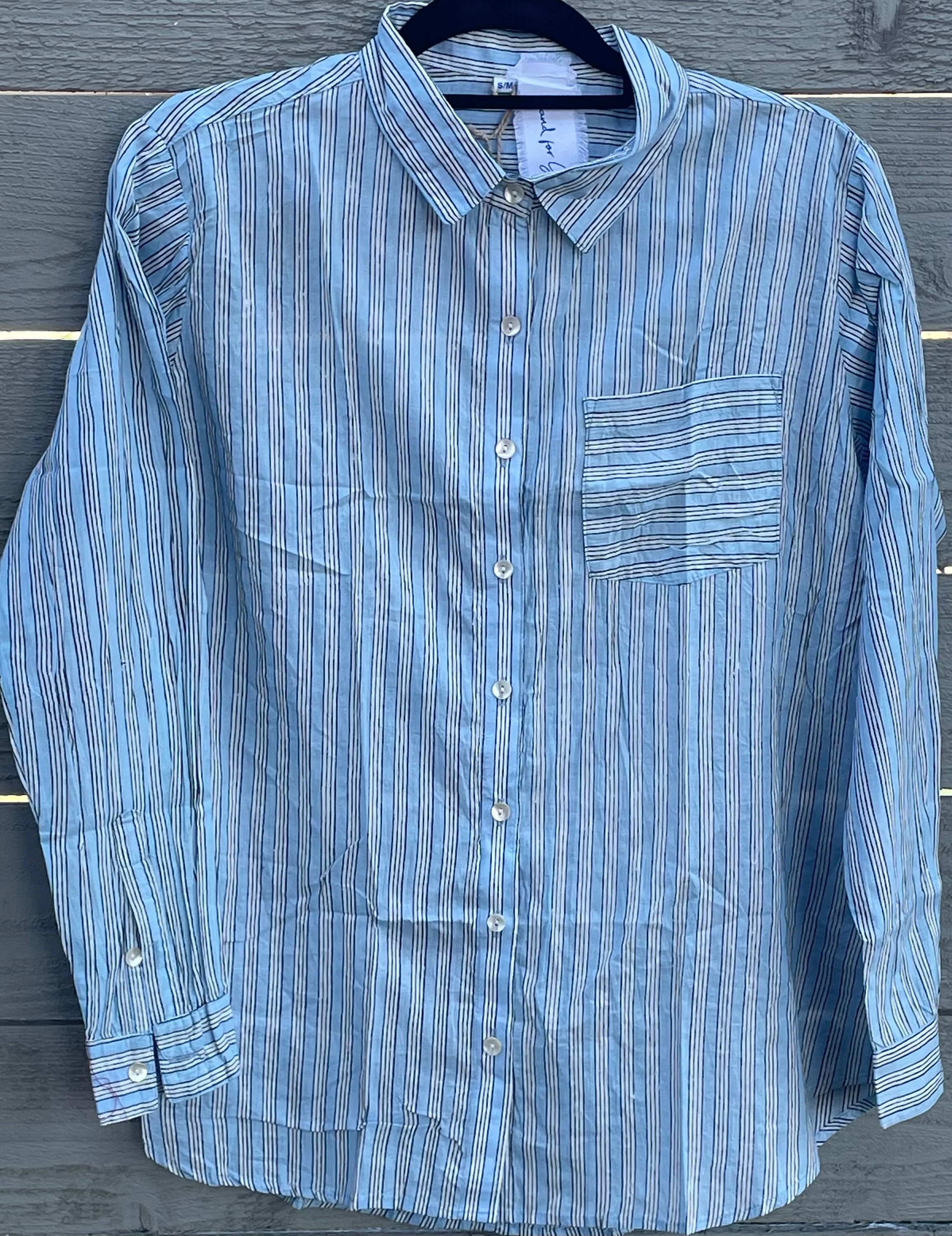 Good Boyfriend Shirt - Tuscan Stripe Cornflower Blue - Image 3