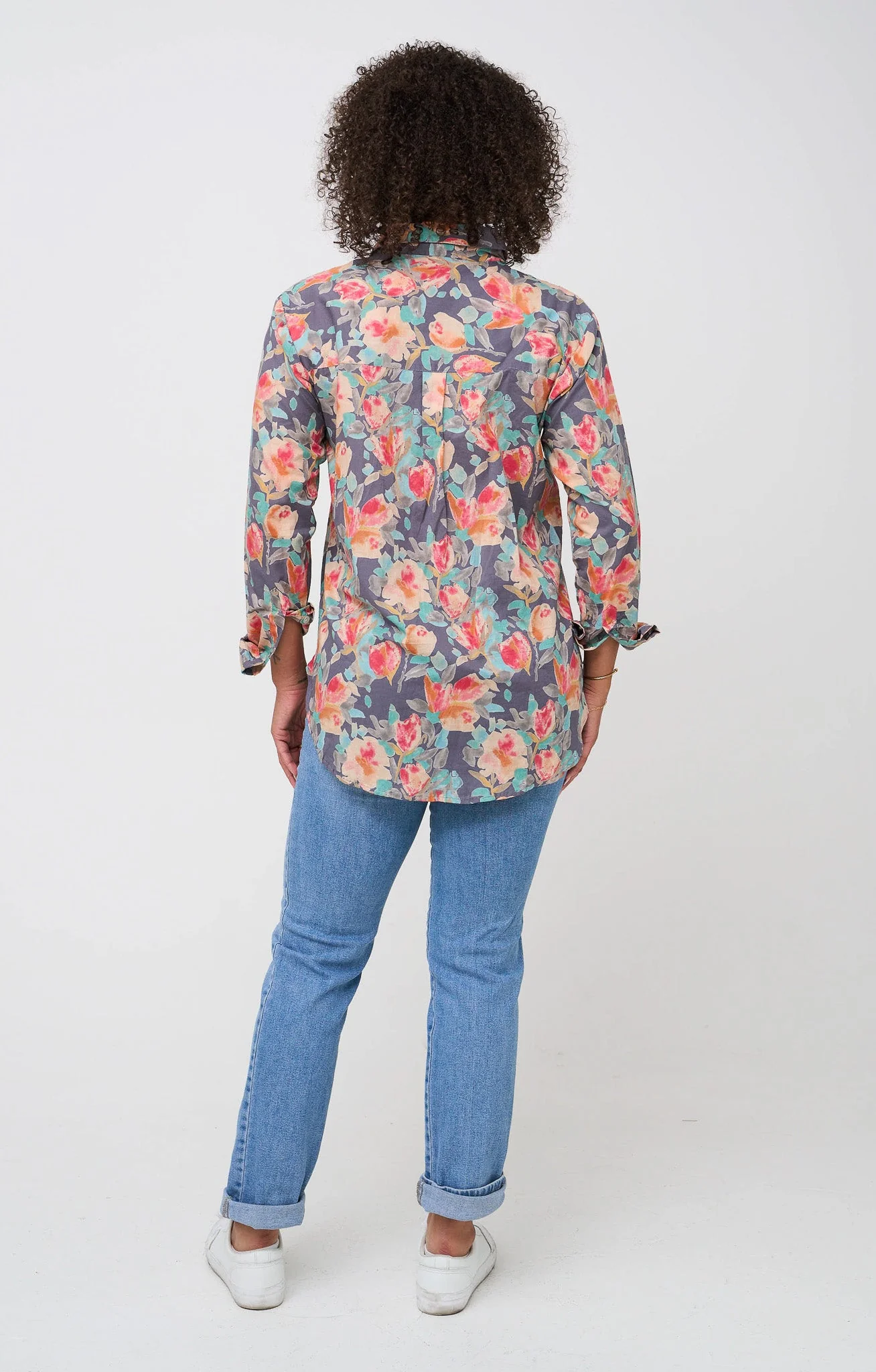 Good Boyfriend Shirt - Watercolor Floral Charcoal Grey - Image 5