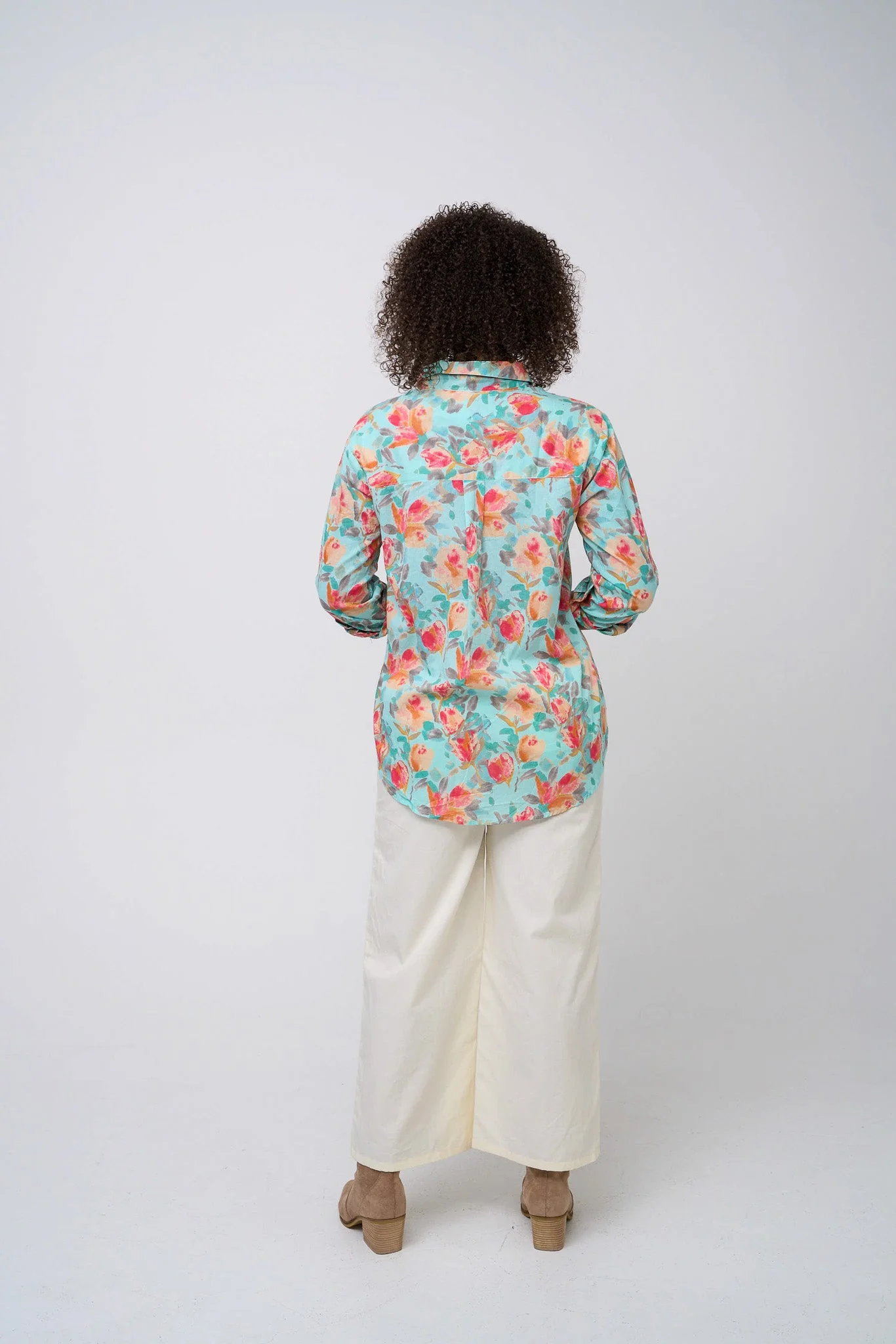 Good Boyfriend Shirt - Watercolor Floral Glacier Blue - Image 5
