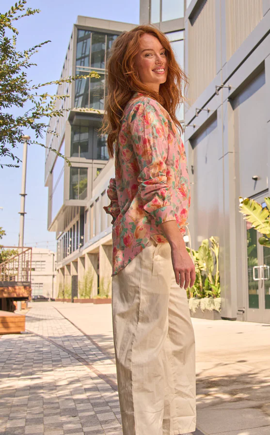 Good Boyfriend Shirt - Watercolor Floral Tickled Pink - Image 3