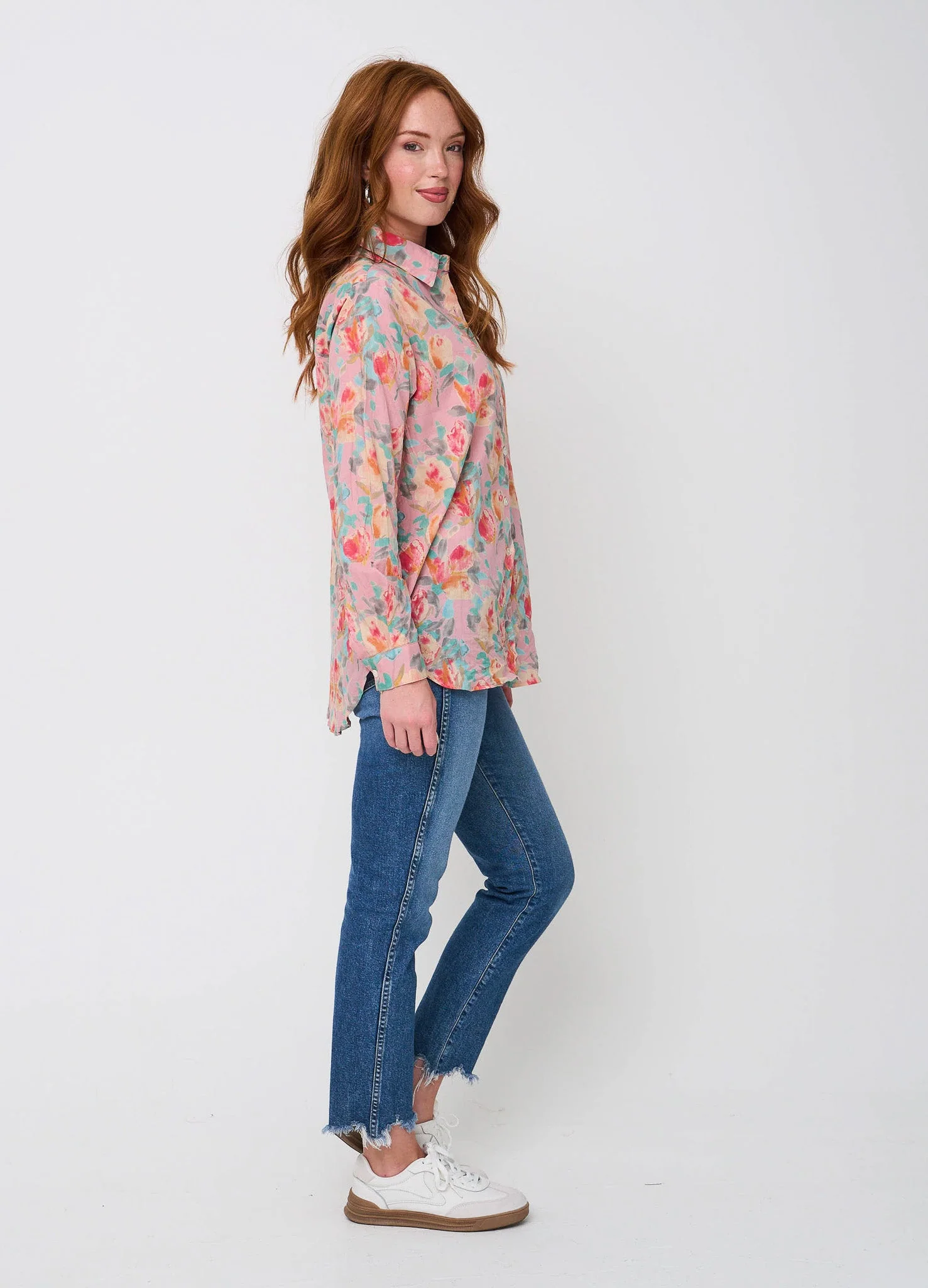 Good Boyfriend Shirt - Watercolor Floral Tickled Pink - Image 6