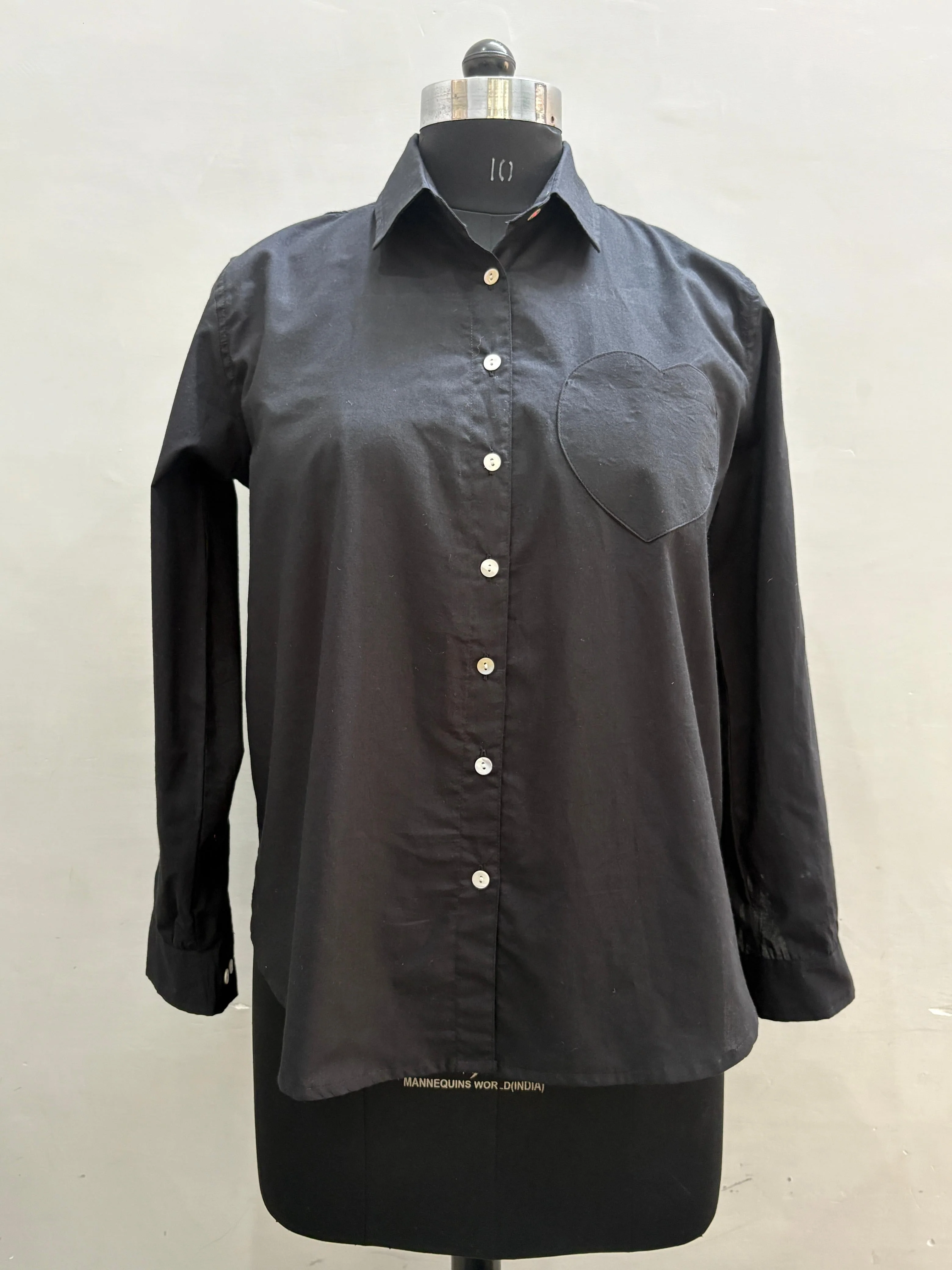 Good Boyfriend Shirt with Heart Pocket Black - Image 6