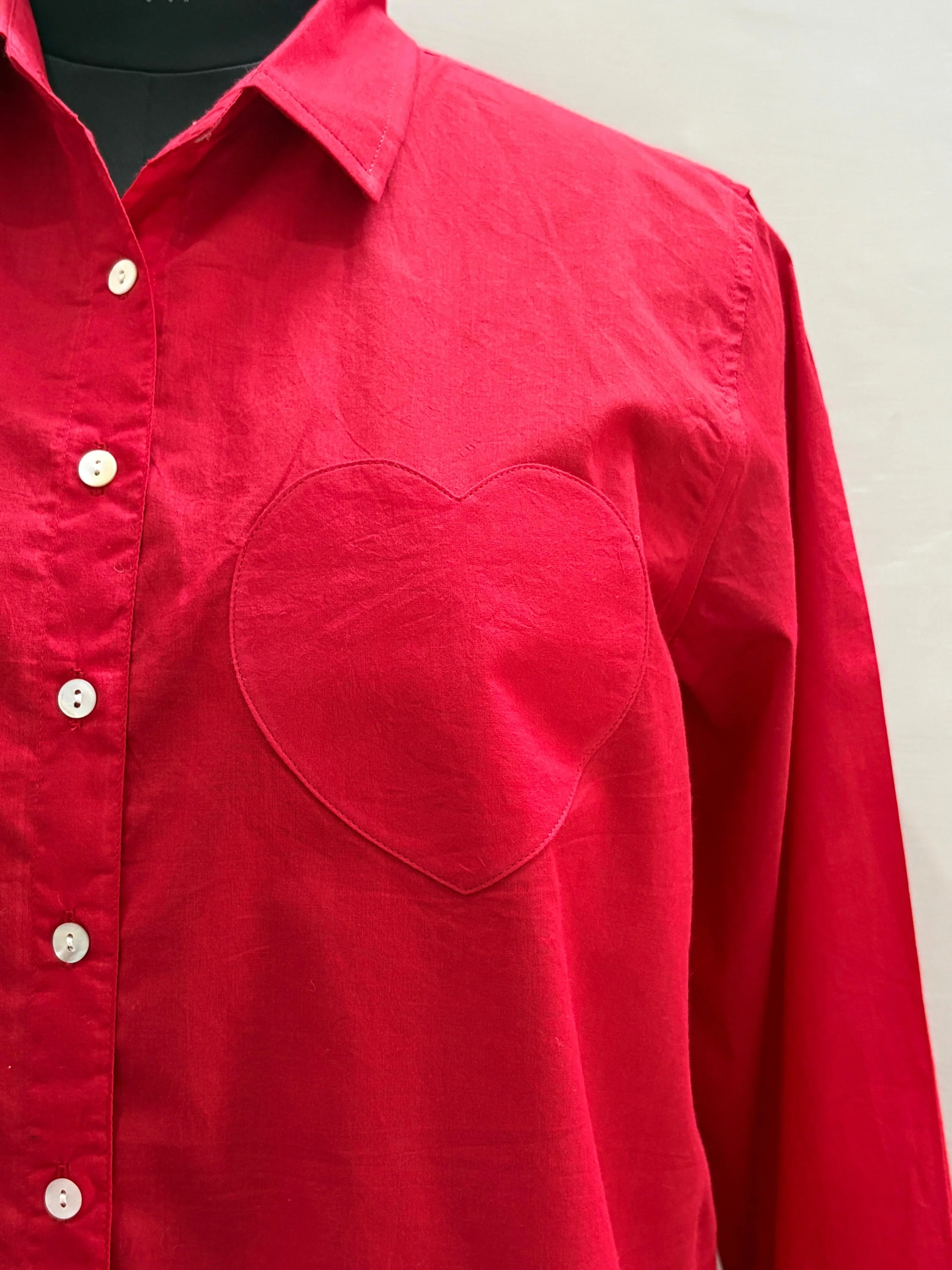 Good Boyfriend Shirt with Heart Pocket Cherry Red - Image 6