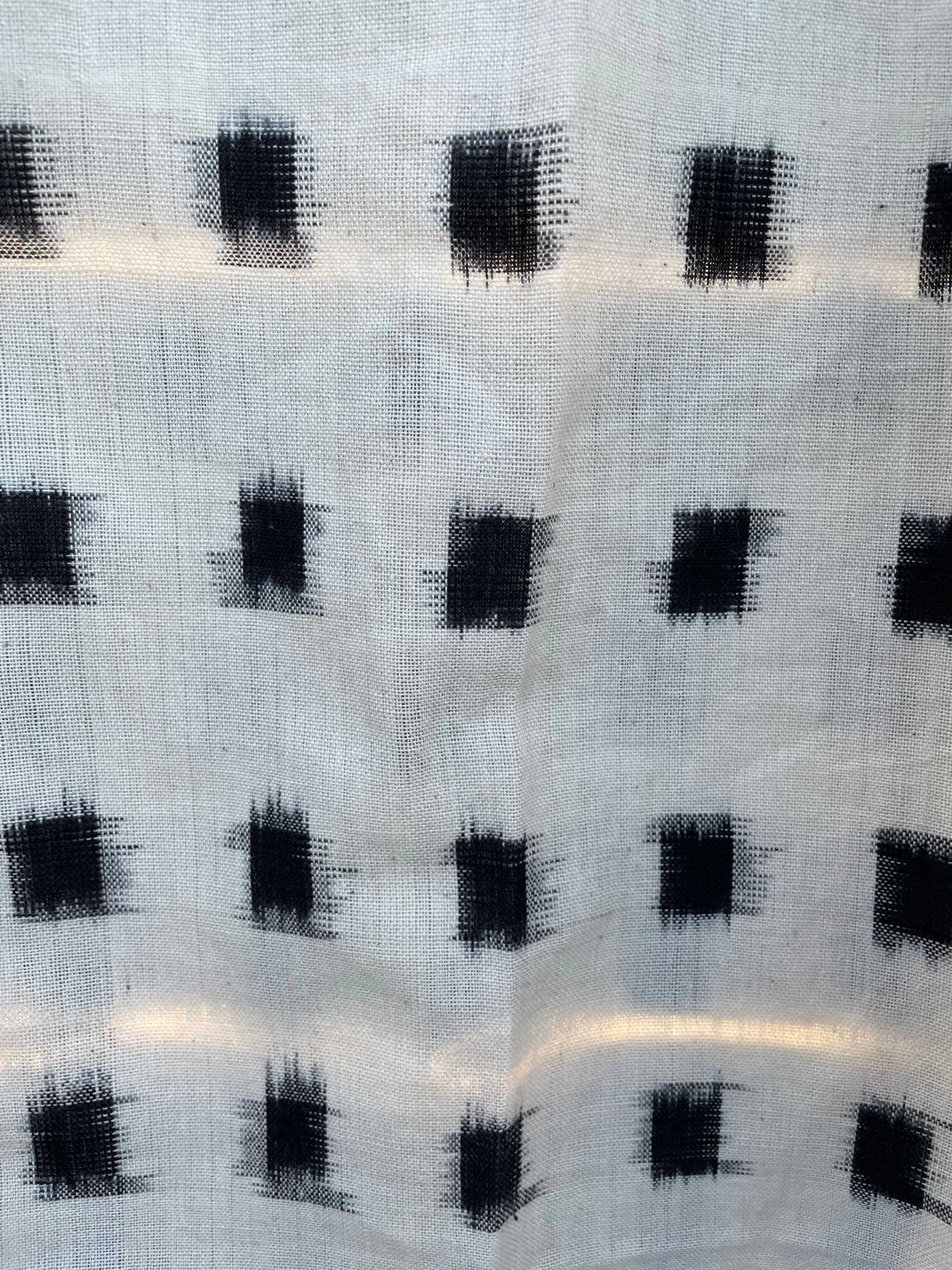 Good Boyfriend Shirt with Mandarin Collar - Ikat Squares Natural Black - Image 7