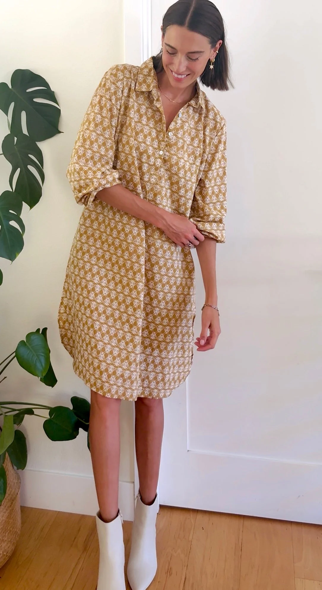 Good Boyfriend ShirtDress - Bee Happy Honeycomb - Image 3