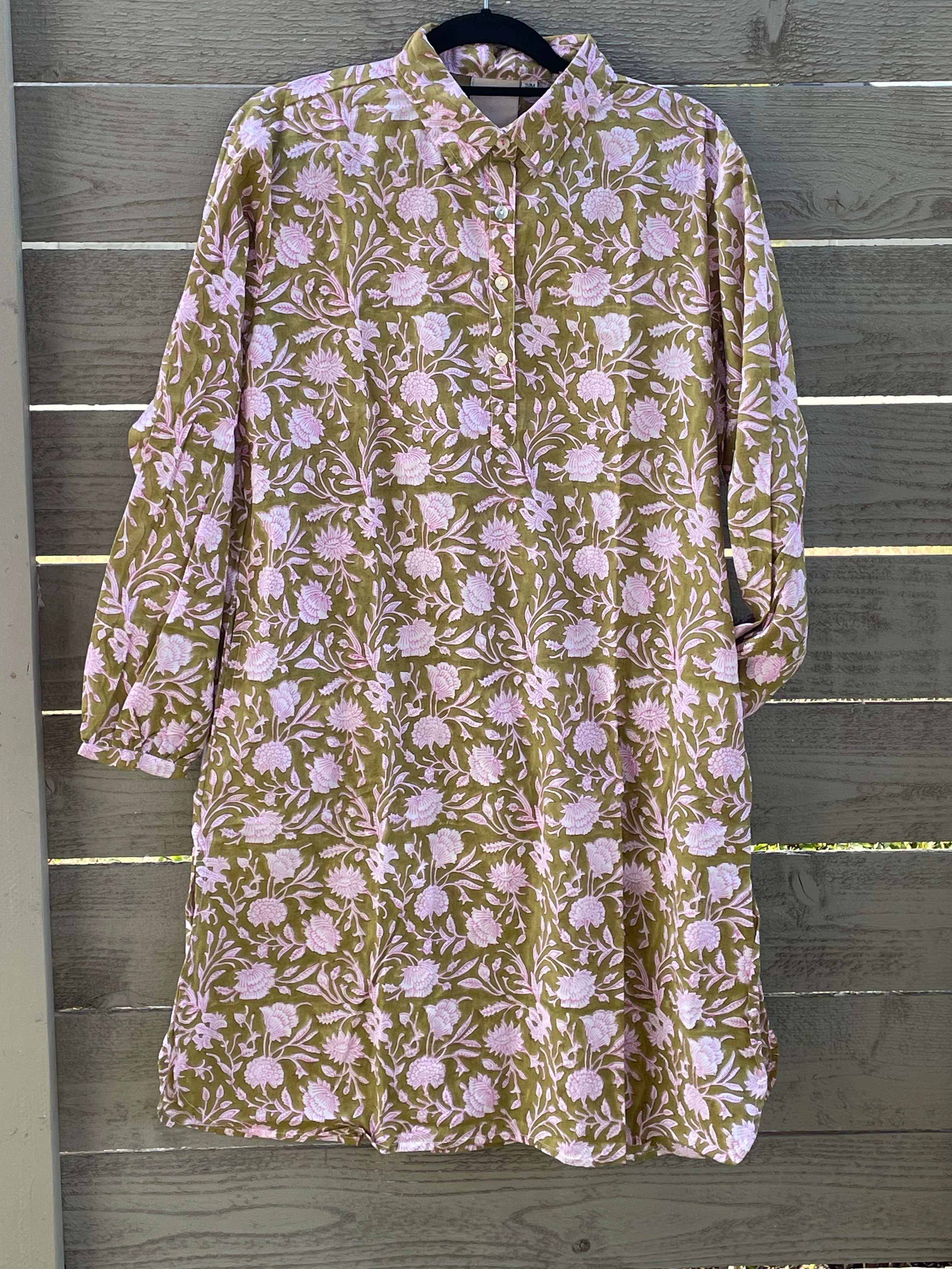 Good Boyfriend ShirtDress - Floral Escape Olive Oil/Lavender - Image 8
