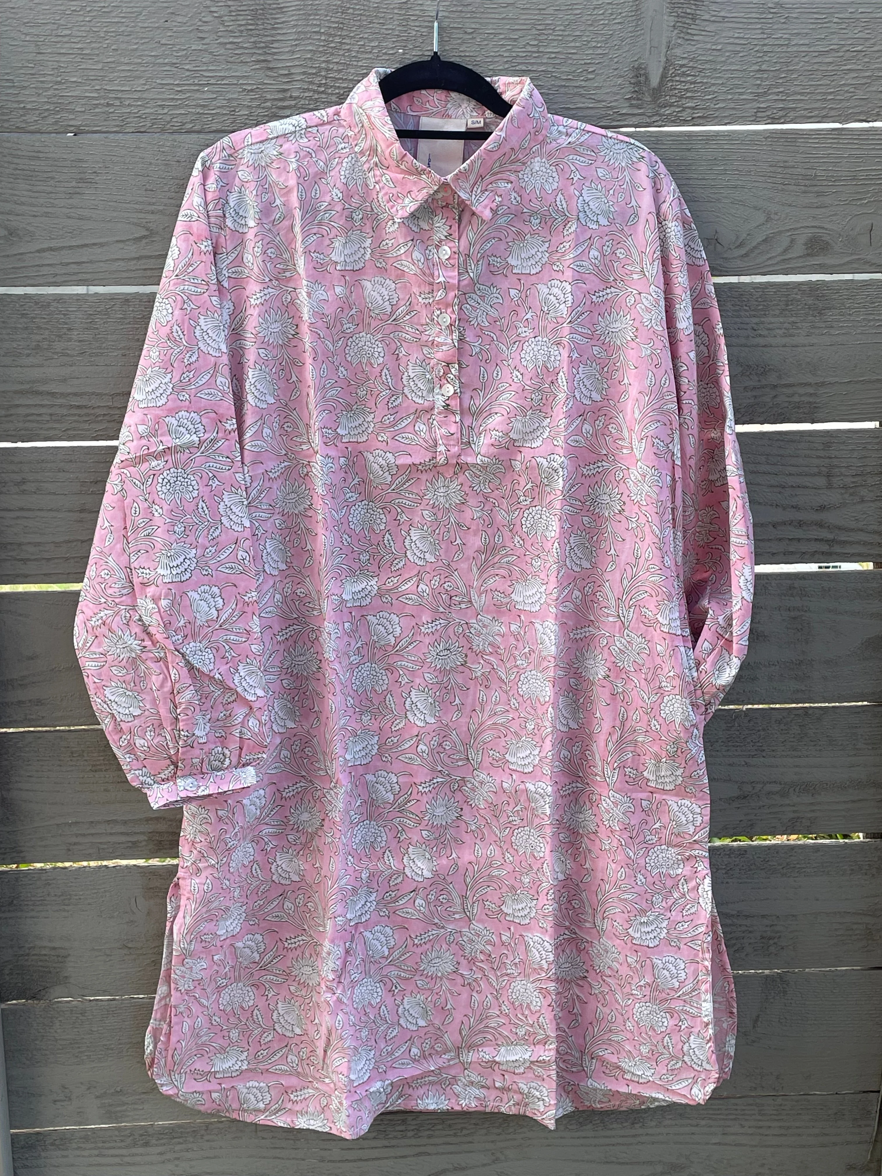 Good Boyfriend ShirtDress - Floral Escape Tickled Pink/Olive - Image 3