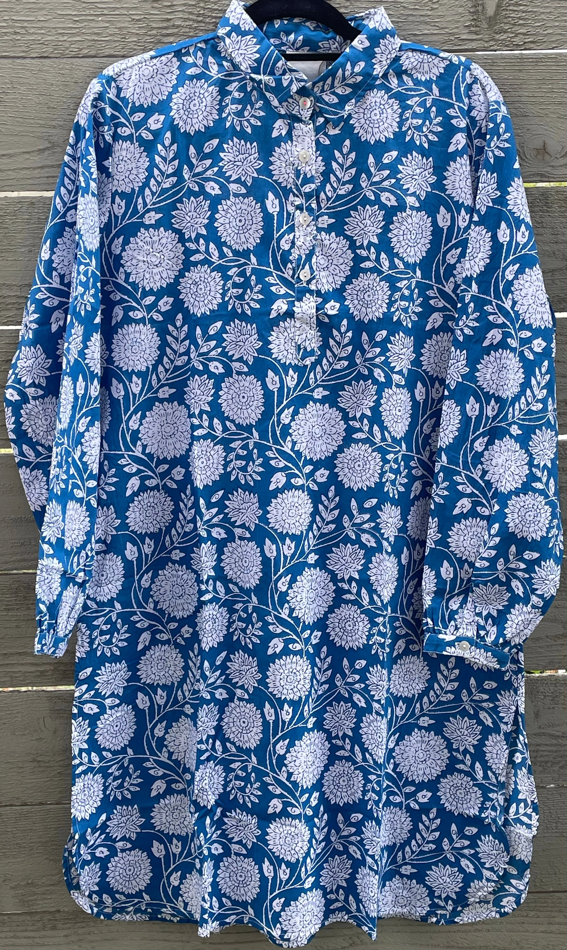Good Boyfriend ShirtDress - Hydrangea Beauty Cobalt - Image 2