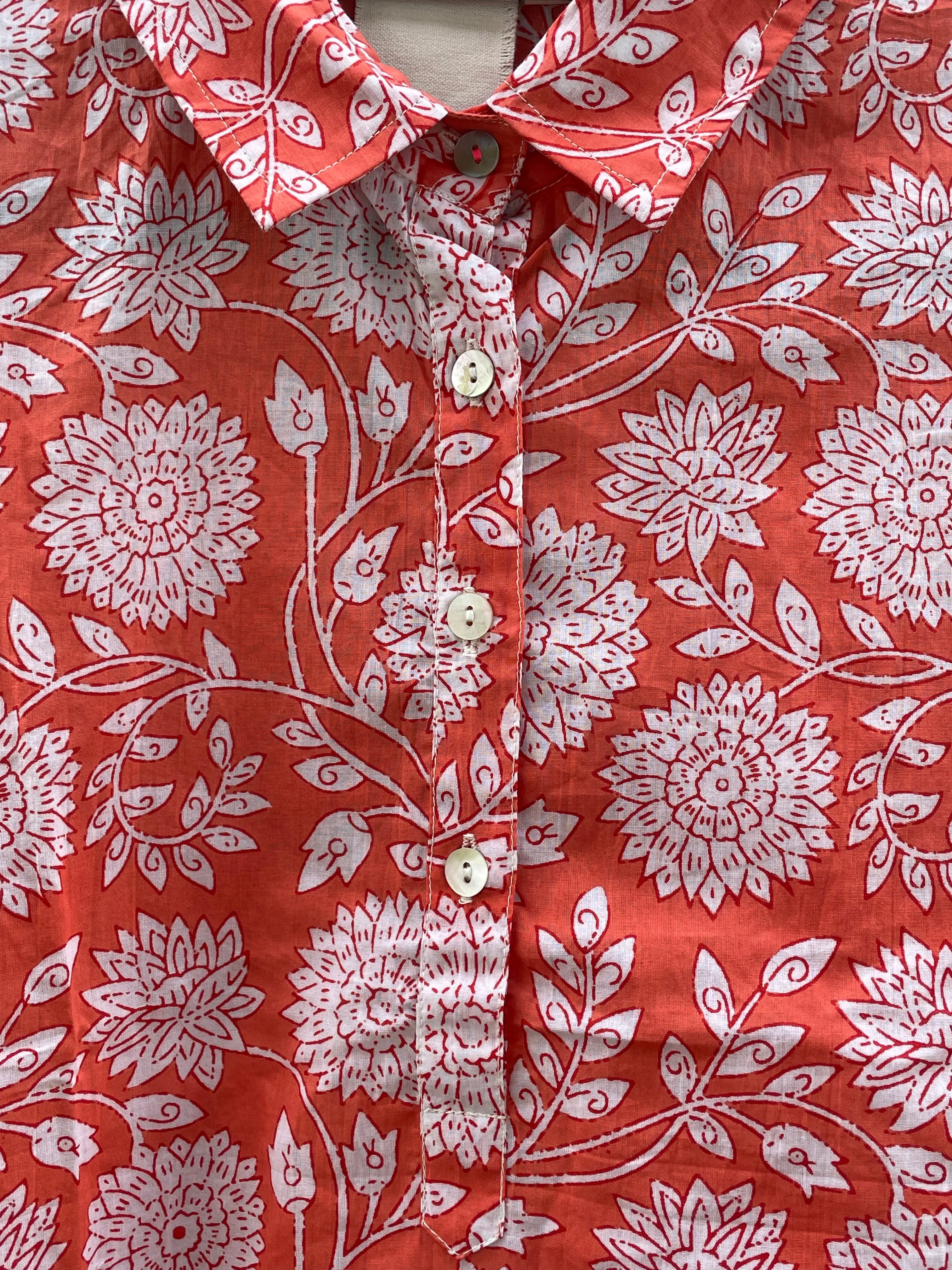 Good Boyfriend ShirtDress - Hydrangea Beauty Papaya - Image 4