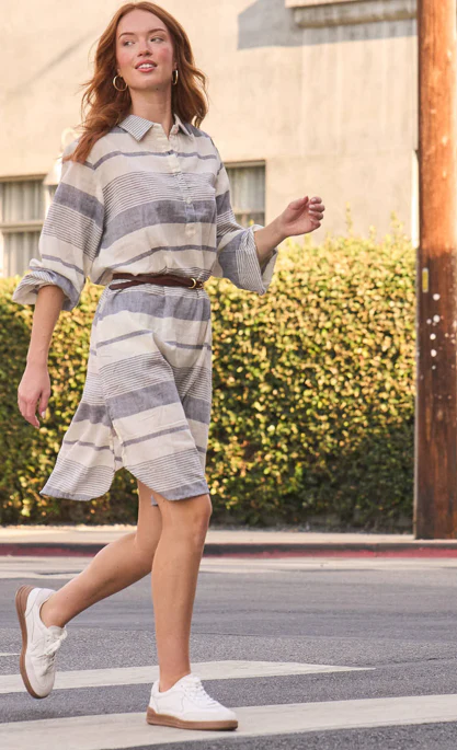 Good Boyfriend ShirtDress - Yarn Dye Stripe - Image 2