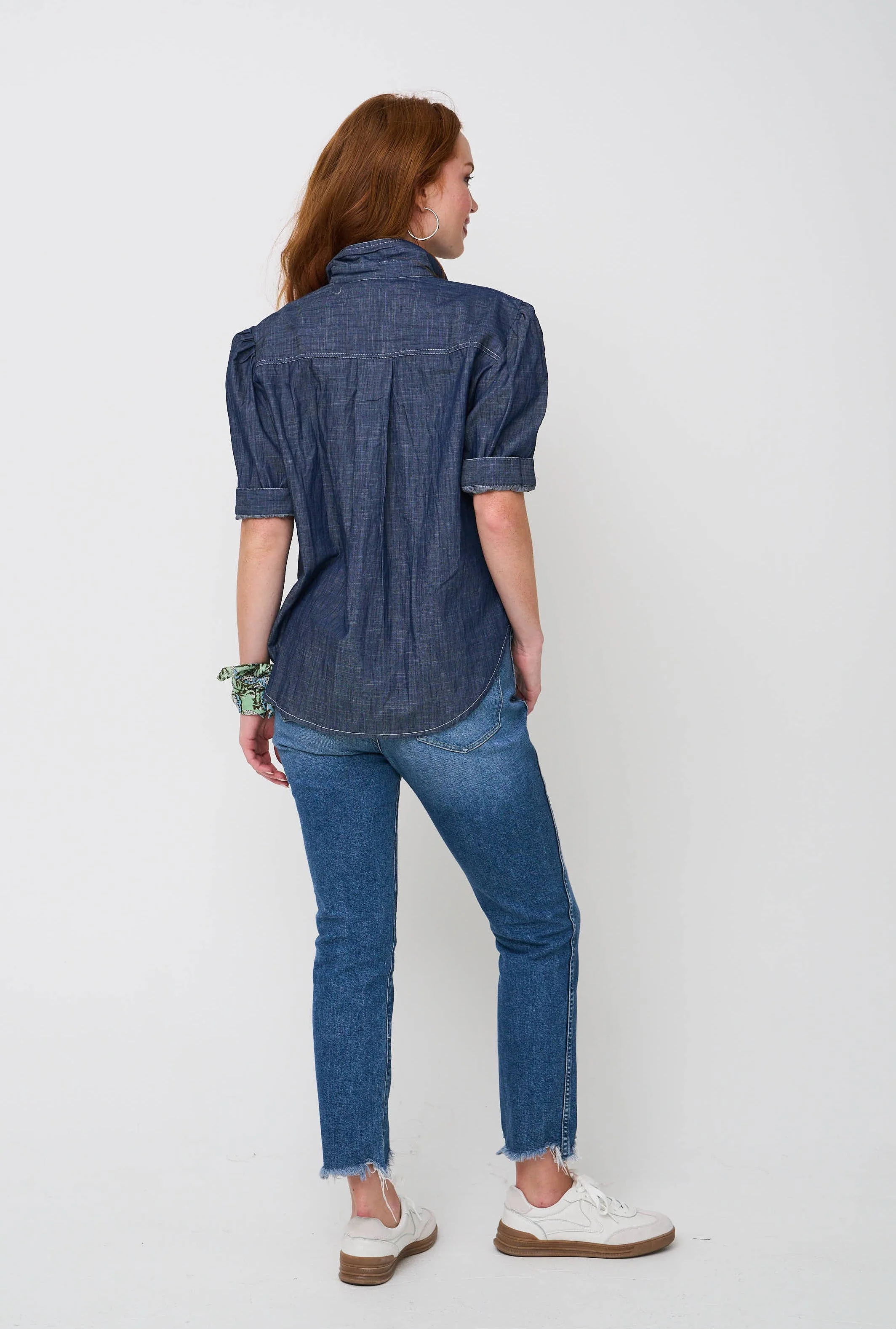 Good Girlfriend Shirt - Dark Denim Wash Chambray - Image 4
