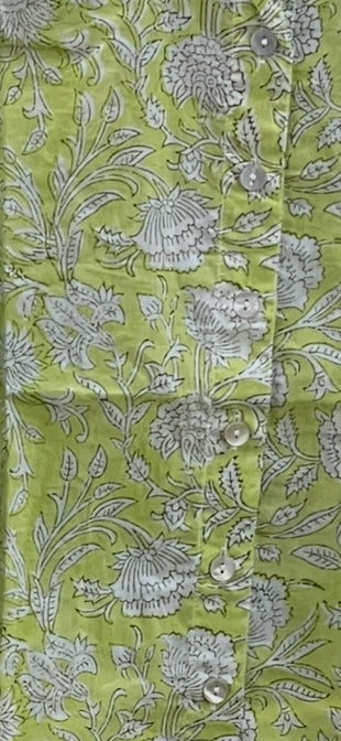 Good Girlfriend Shirt with Ruffle Trim Floral Escape Citron/Olive - Image 5