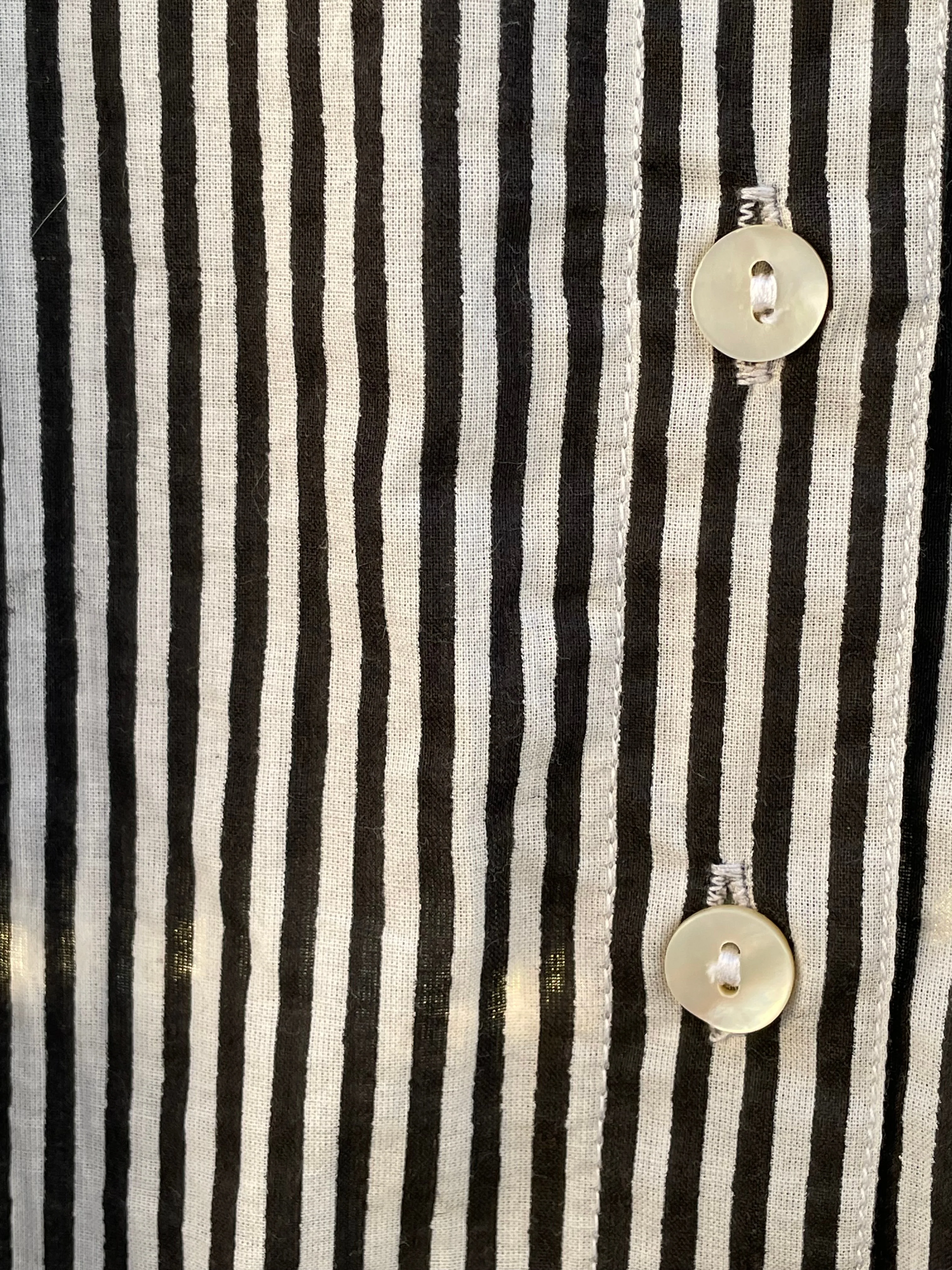 Good Girlfriend Shirt with Ruffle Trim Menswear Stripe Black - Image 8