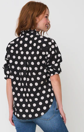 Good Girlfriend Shirt with Ruffle Trim - True Dot Black - Image 4